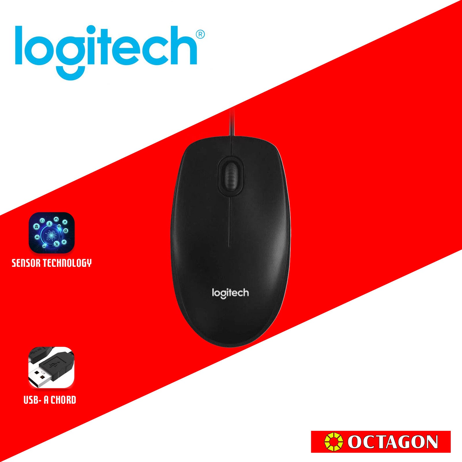 LOGITECH B100 BOX BLACK OPT. USB MOUSE