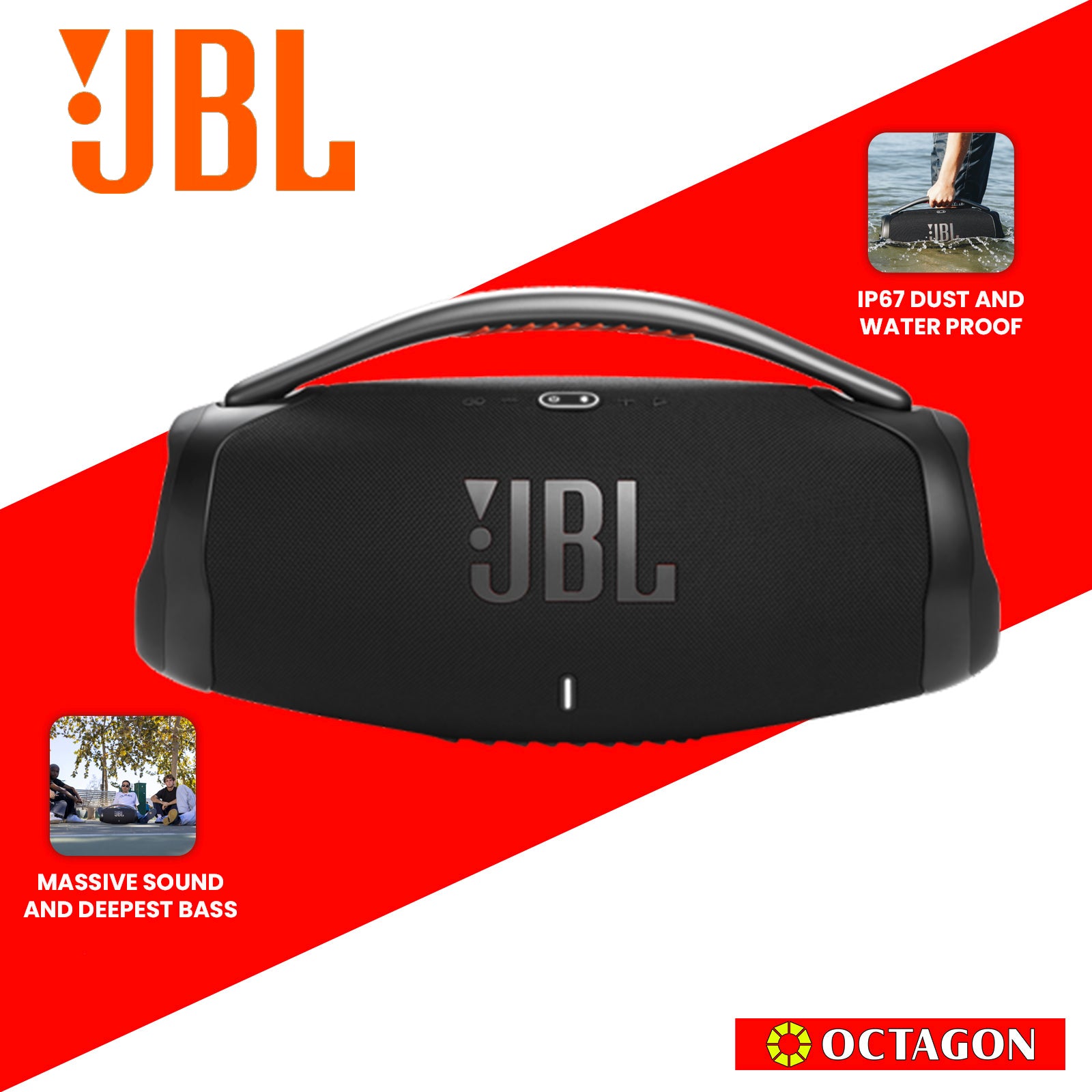 JBL BOOMBOX 3 AS BLACK SPEAKER