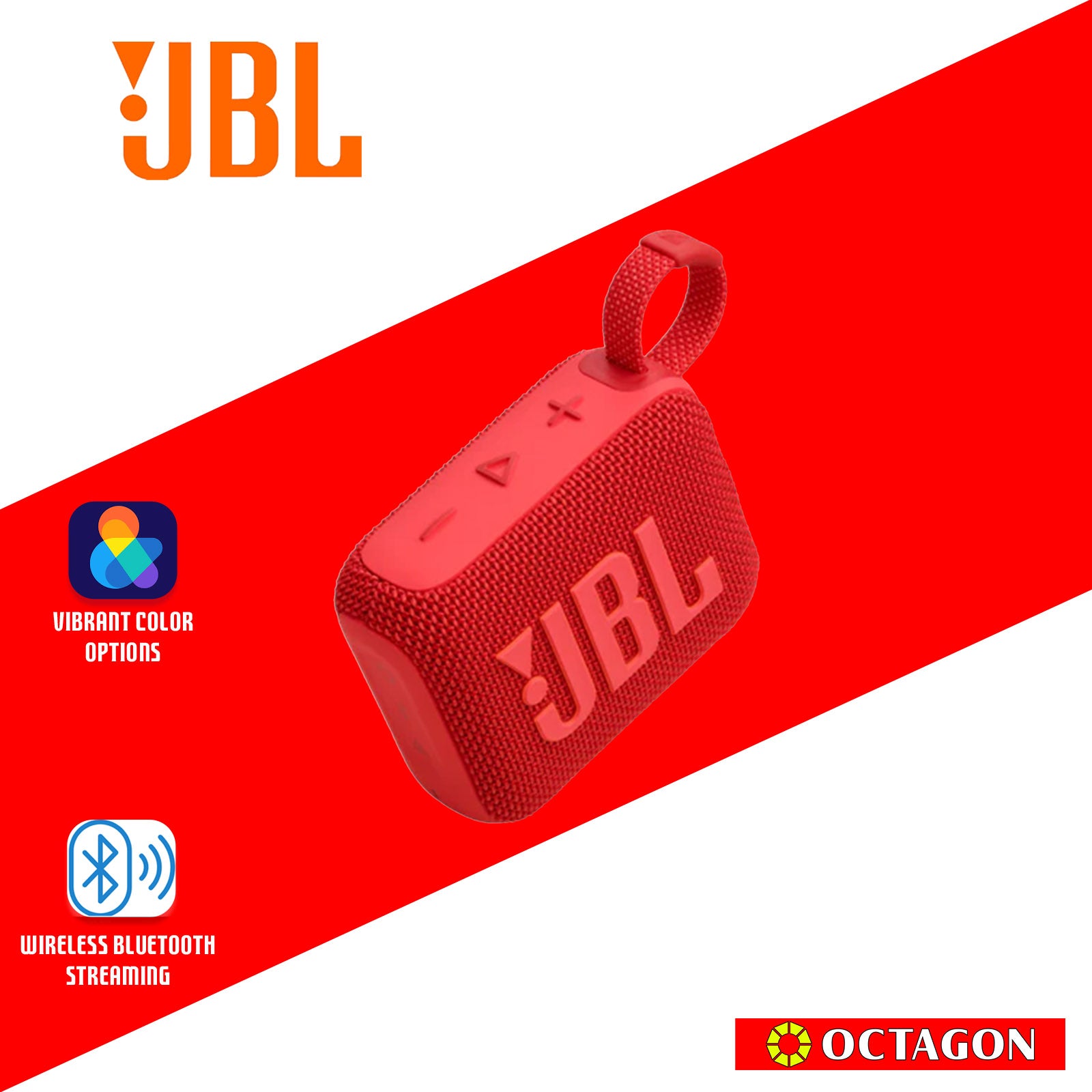 JBL G0 4 BT RED SPEAKER  PORTABLE