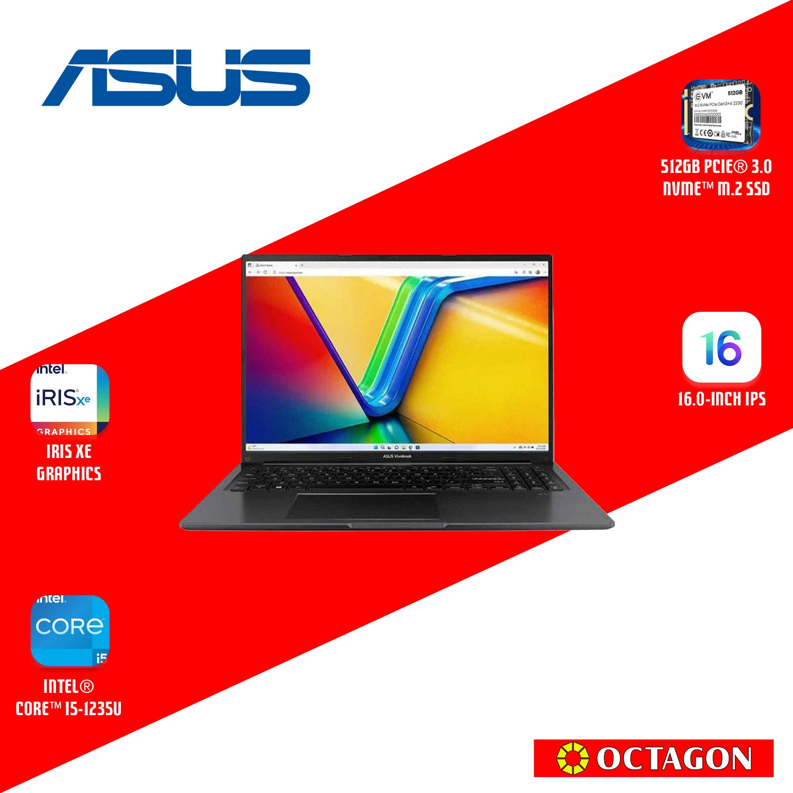 ASUS X1605ZA-MB819WSM/ CORE I5-1235U