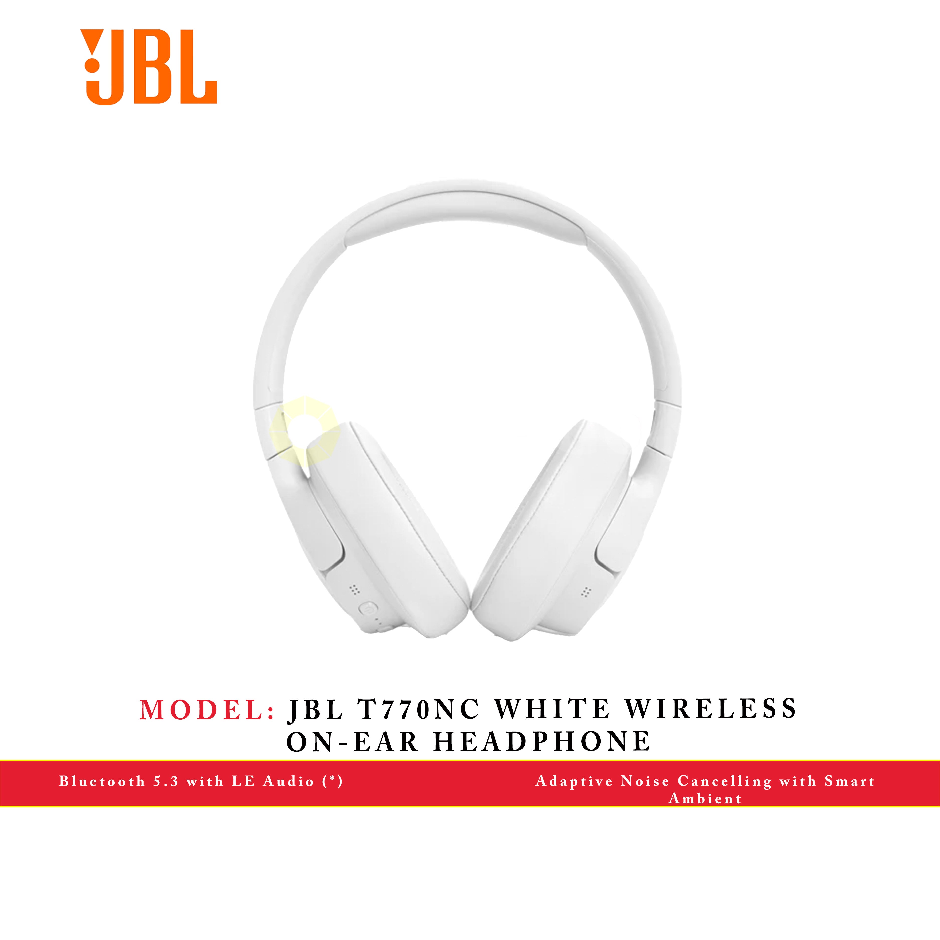 JBL T770NC WHITE WIRELESS ON-EAR HEADPHONE