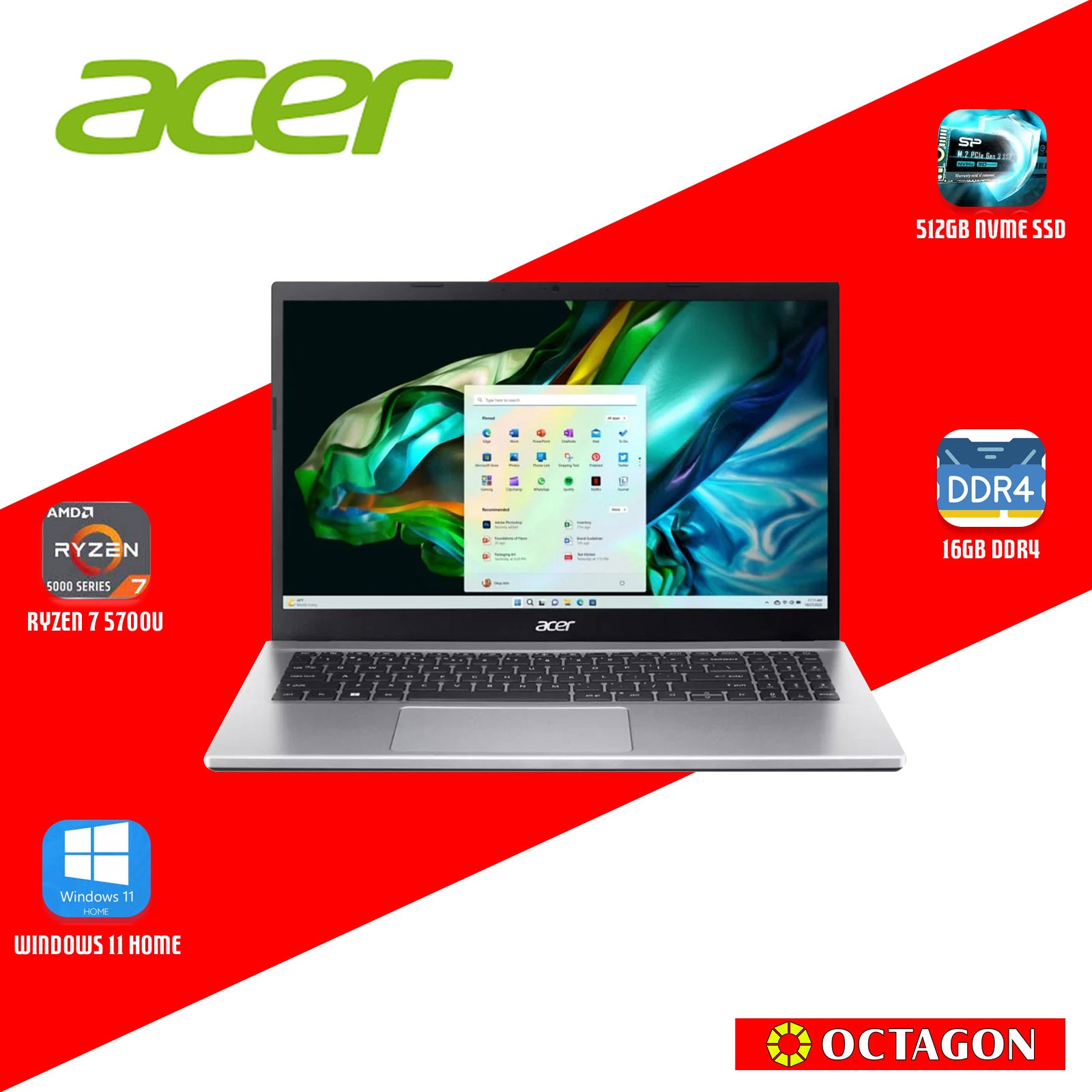 ACER ASPIRE 3 A315-44P-R9LQ/ RYZEN 7-5700U