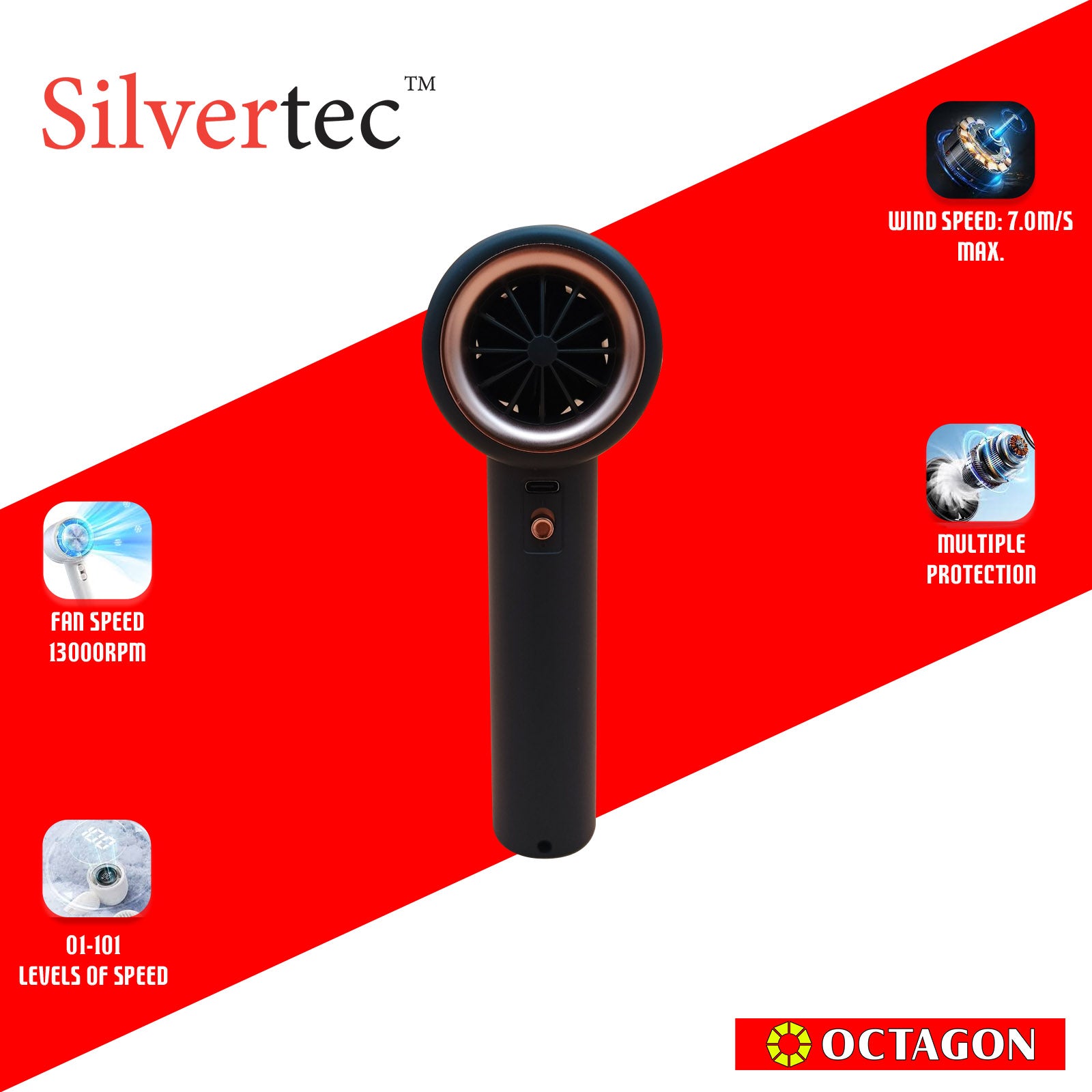 SILVERTEC SMX-IFAN7-GY/WH ICE COOLING PORTABLE FAN