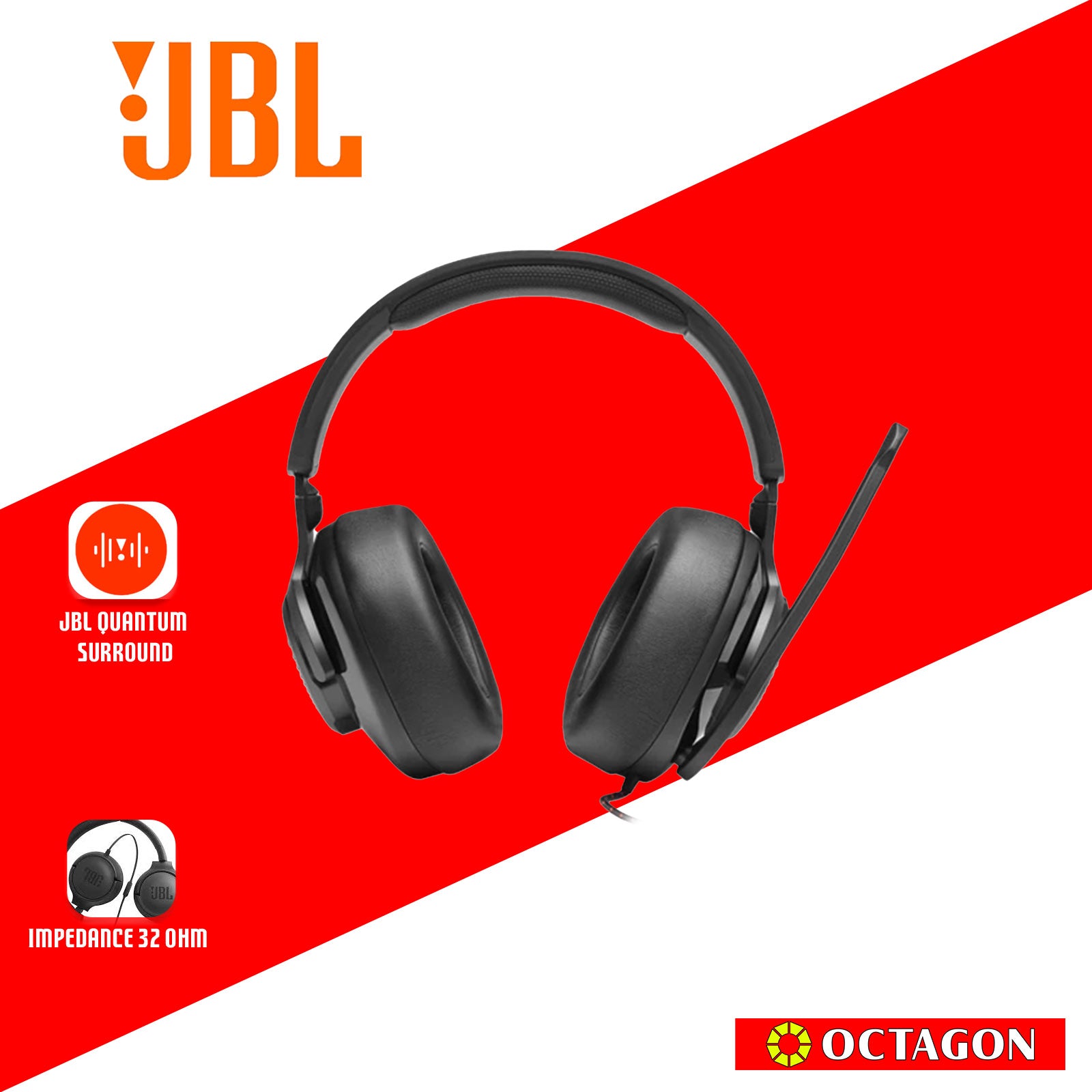 JBL QUANTUM 300 BLACK HEADSET