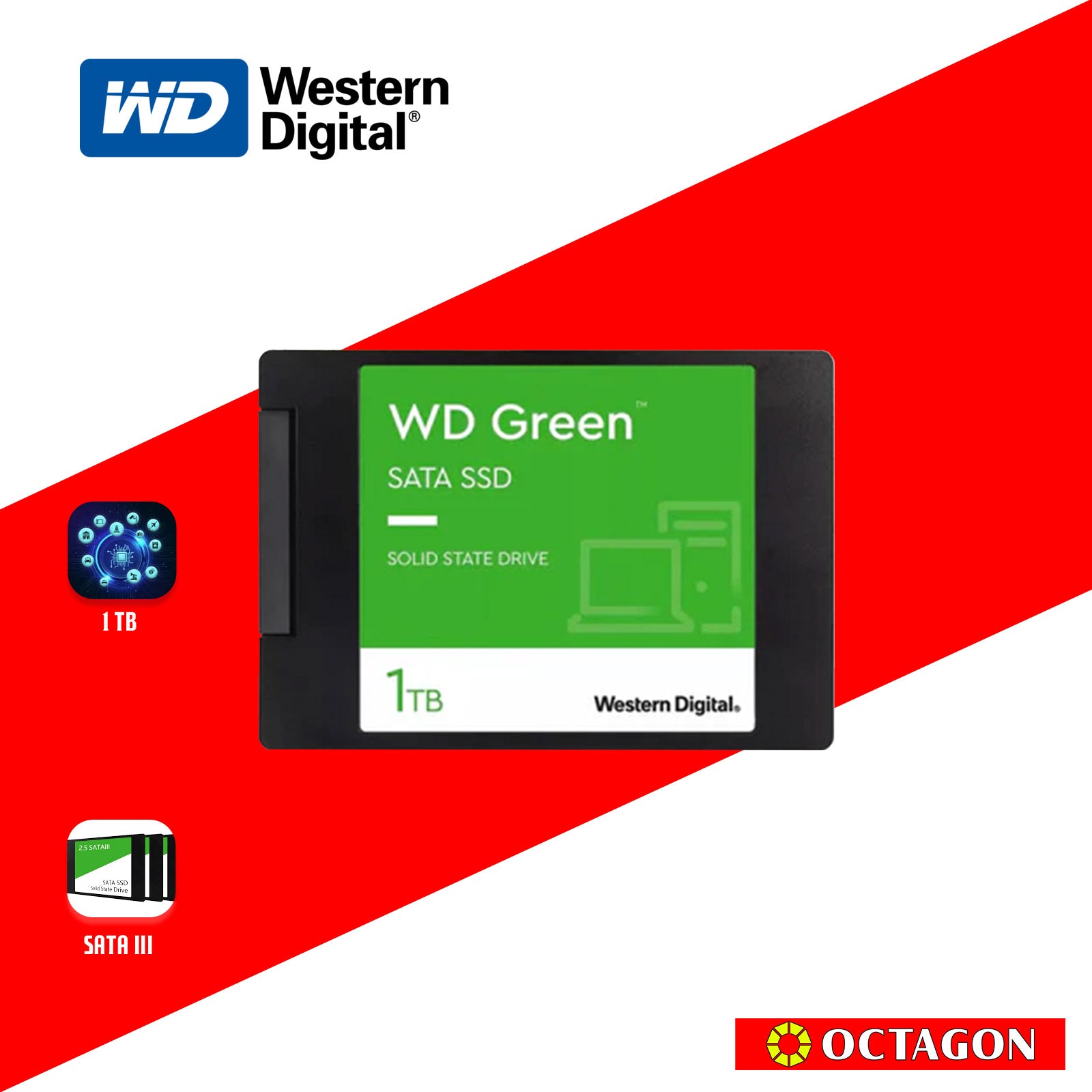 WD SSD 480GB AND 1TB GREEN SATA 3 GEN 3