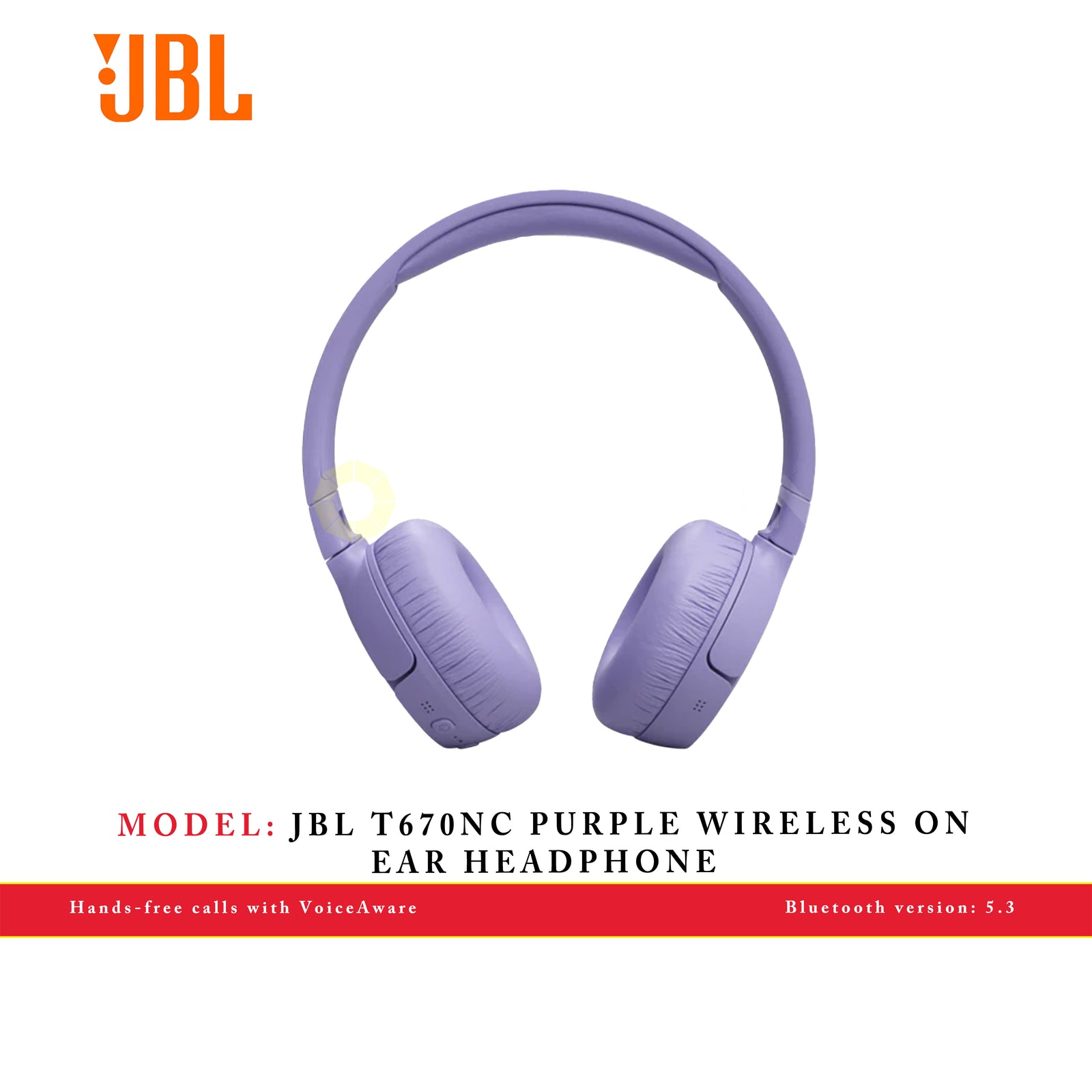 JBL T670NC PURPLE WIRELESS ON EAR HEADSET