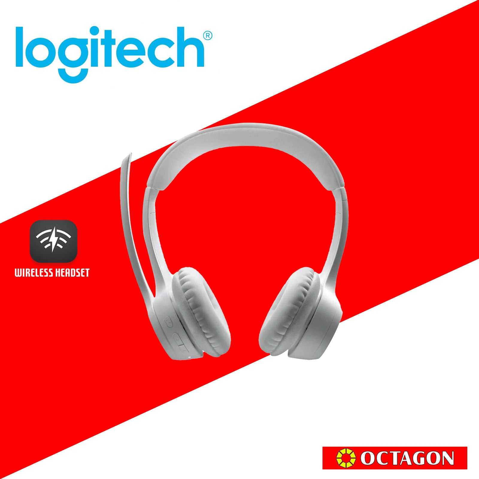 LOGITECH ZONE 300 WHITE BT WIRELESS HEADSET WITH NOISE CANCELLING MIC