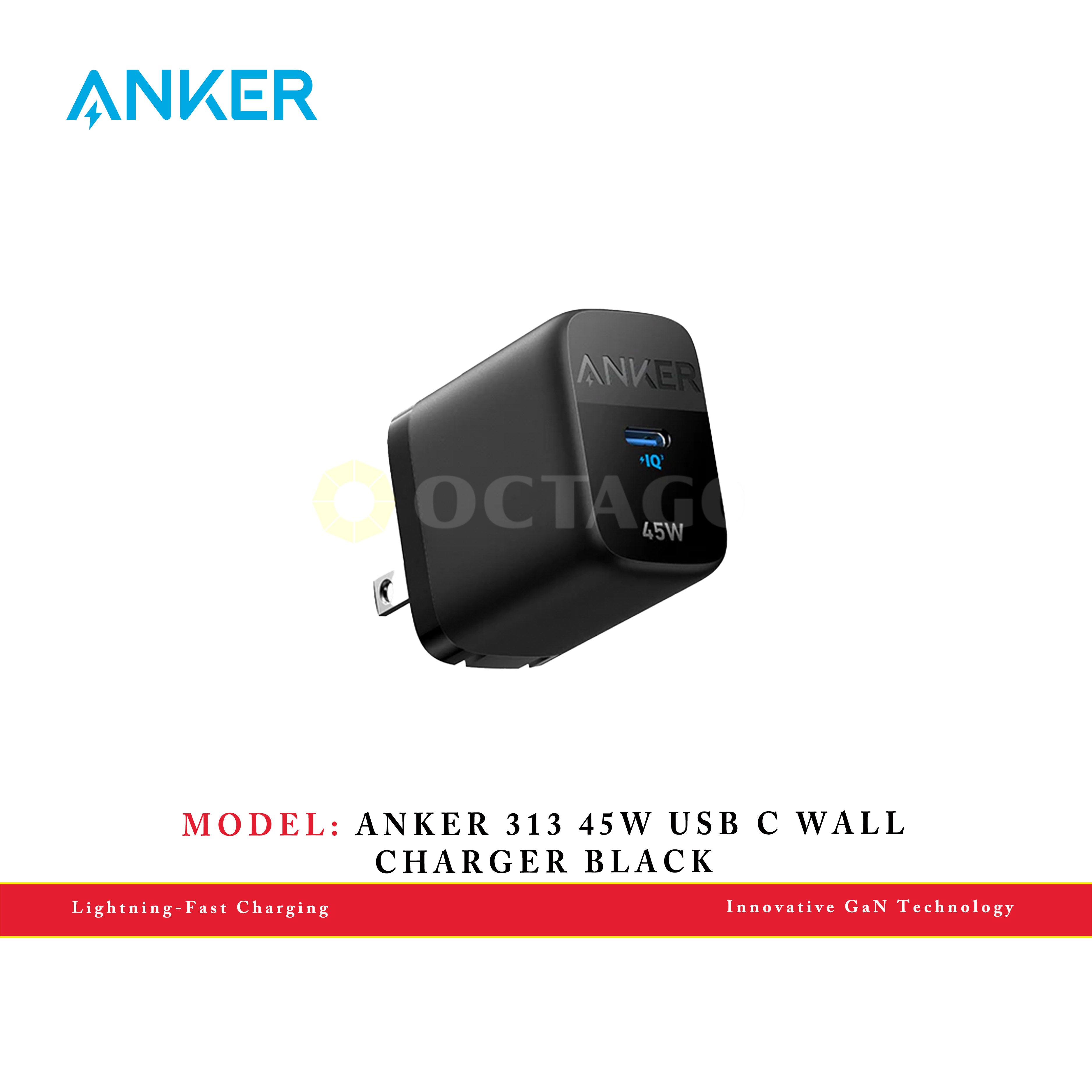 ANKER 313 45W USB C WALL CHARGER BLACK