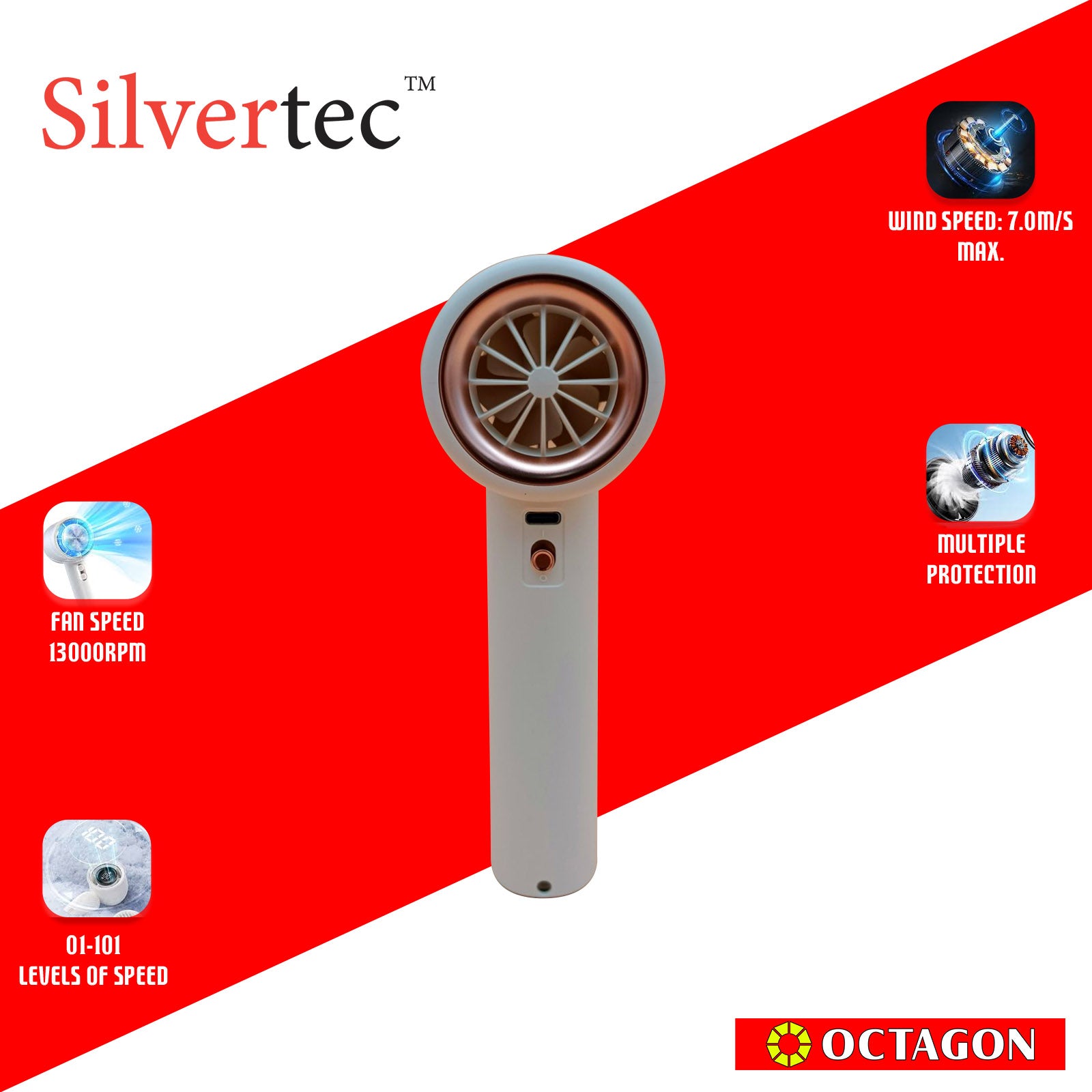 SILVERTEC SMX-IFAN7-GY/WH ICE COOLING PORTABLE FAN