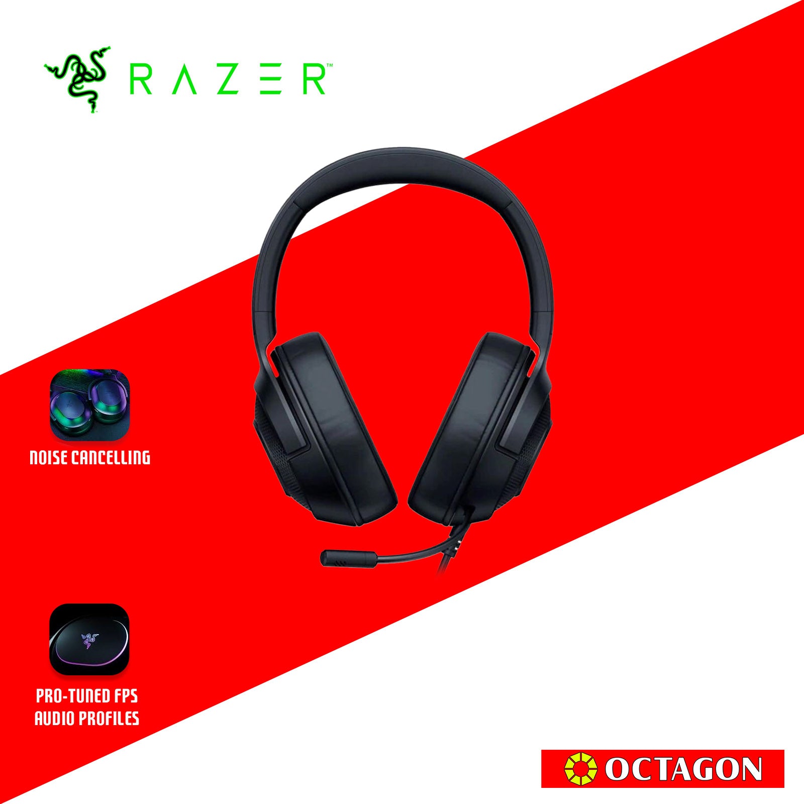 RAZER KRAKEN X LITE ESSENTIAL WIRED