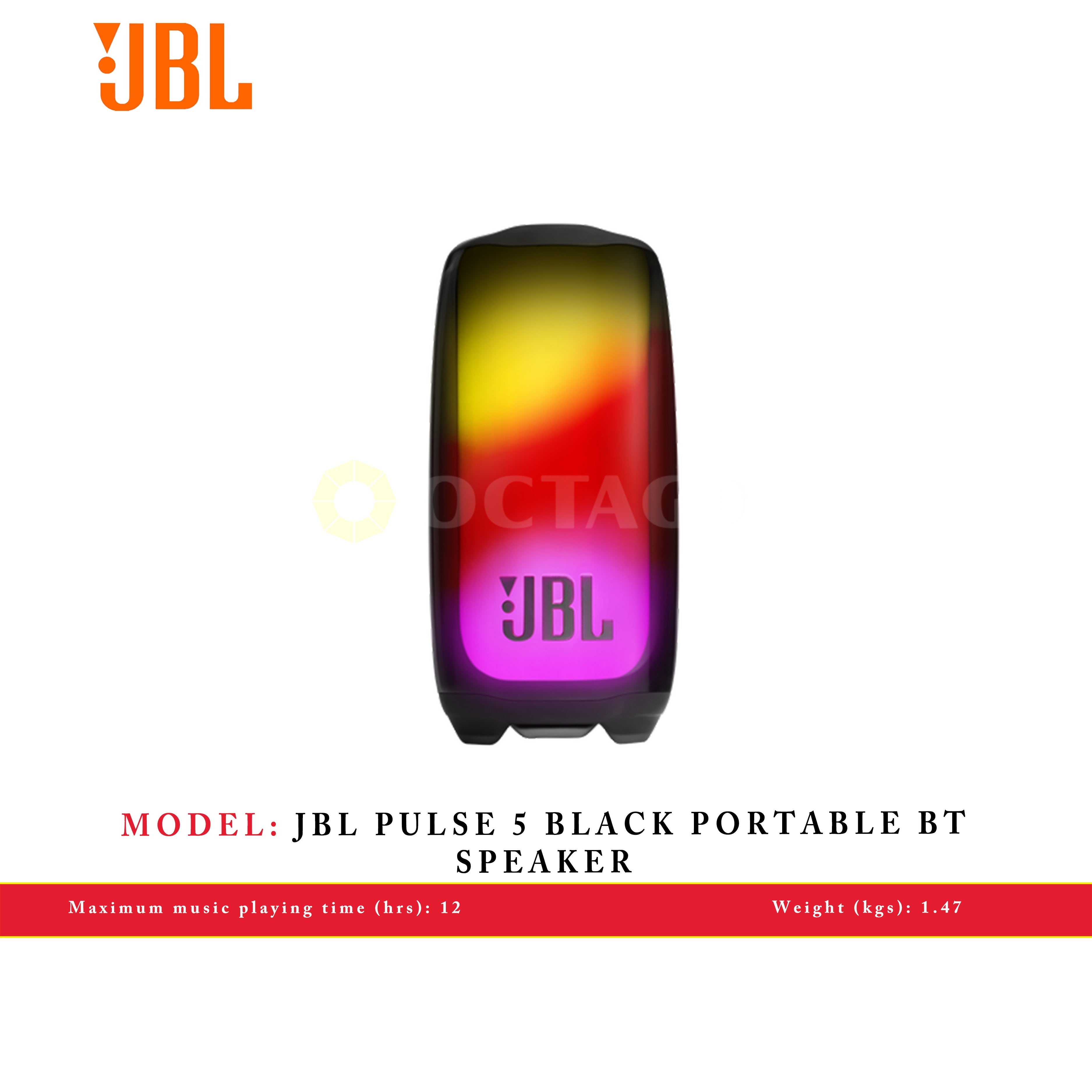 JBL PULSE 5 BLACK PORTABLE BT SPEAKER