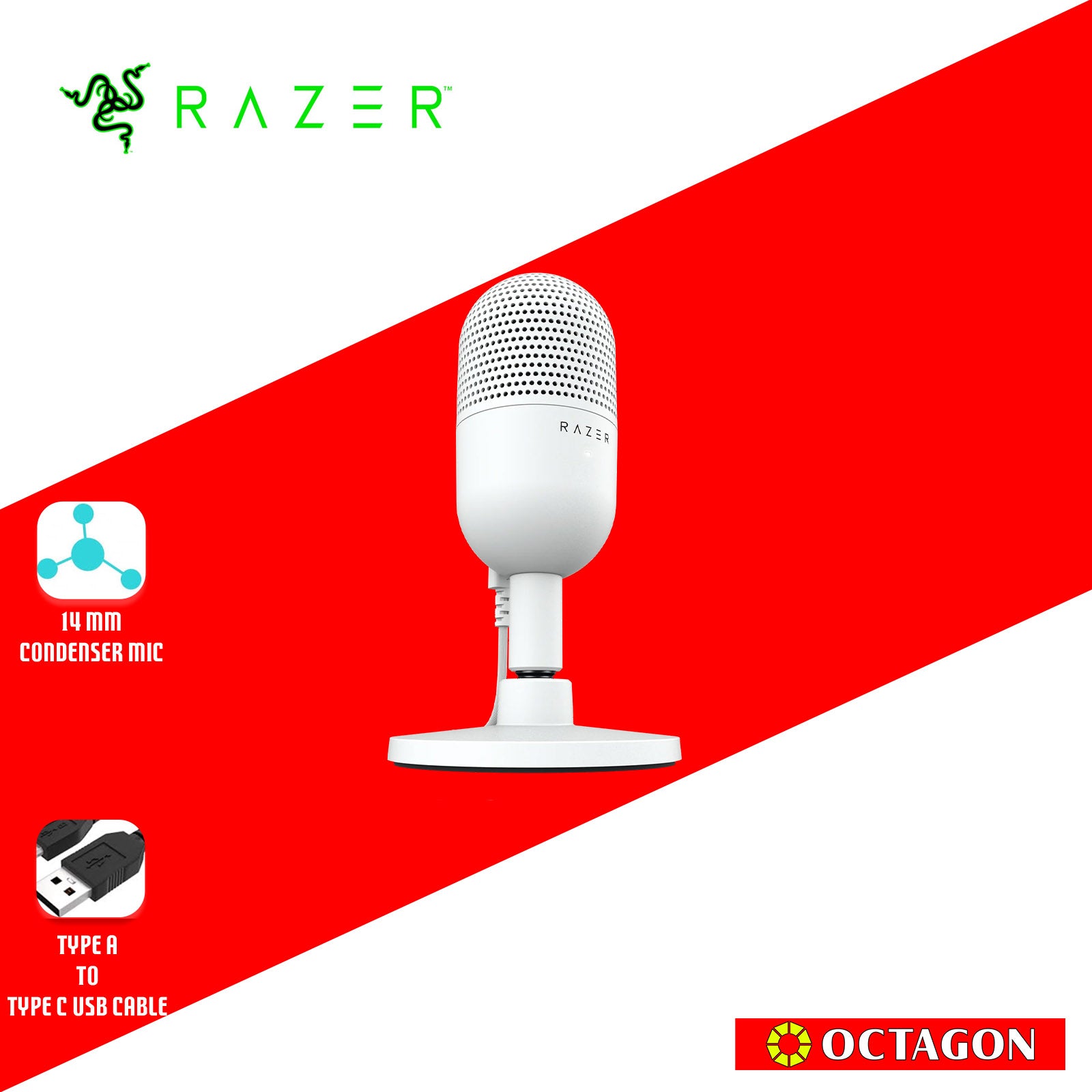 RAZER SEIREN V3 MINI WHITE EDITION ULTRA MICROPHONE