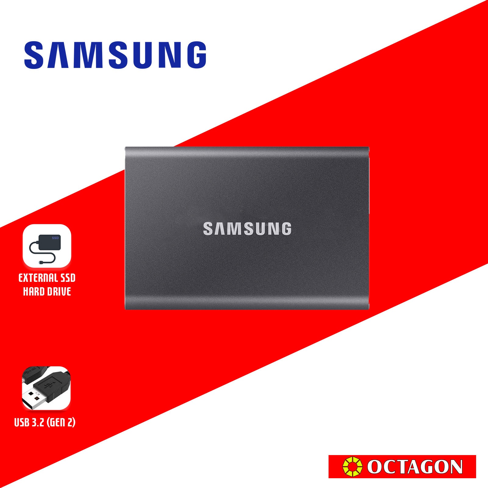 SAMSUNG T7 1TB TITAN GRAY PORTABLE SSD