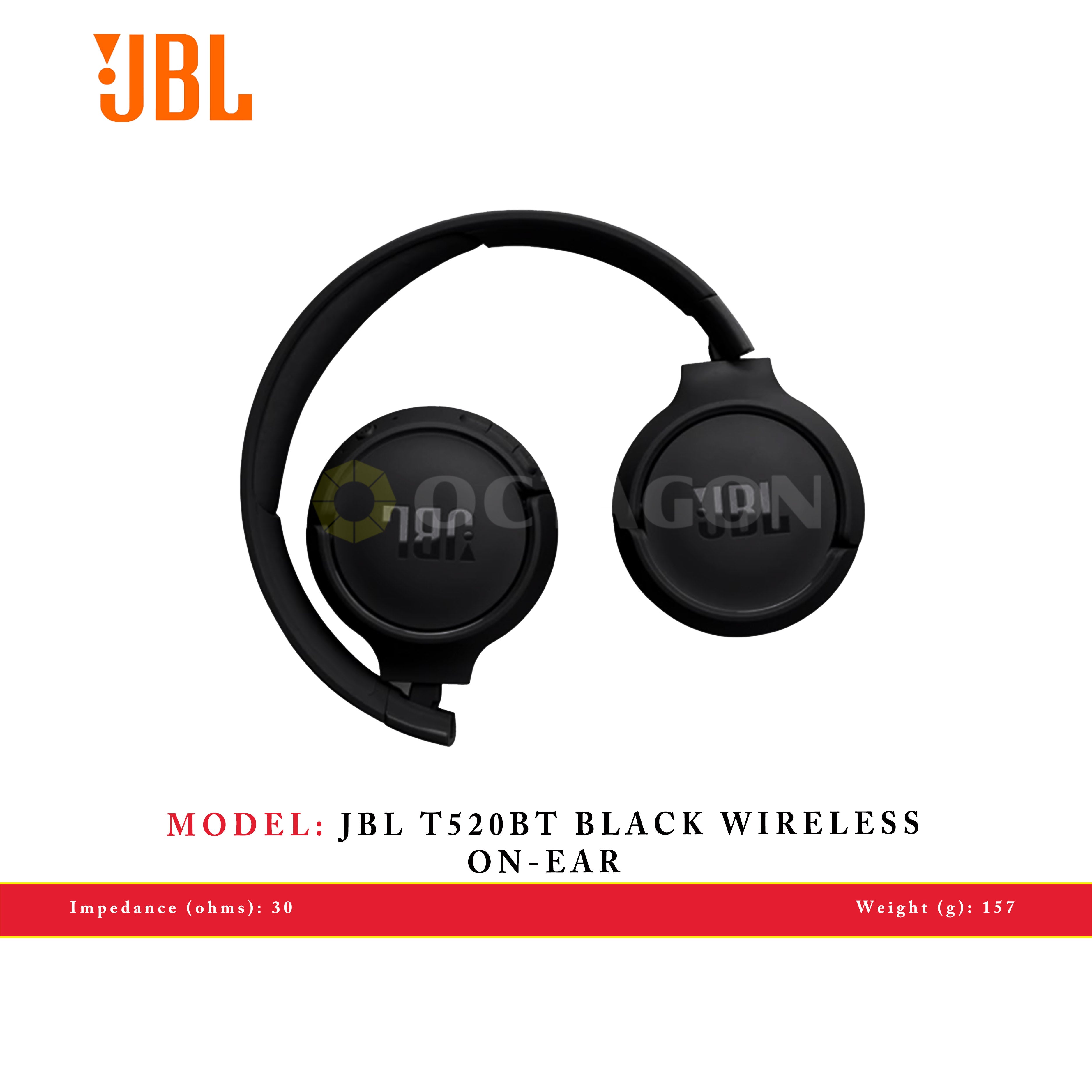 JBL T520BT BLACK WIRELESS ON-EAR