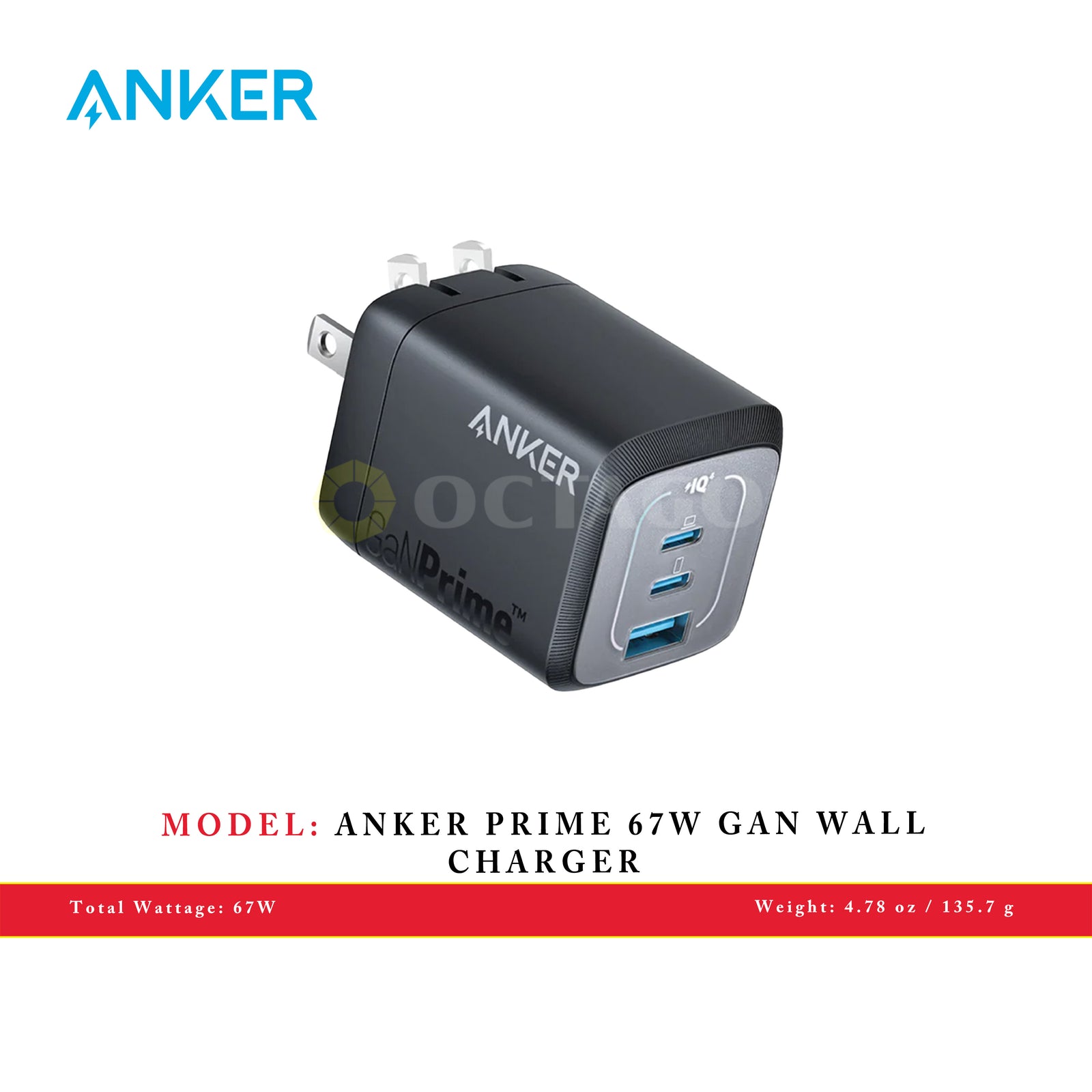 ANKER PRIME 67W GAN WALL CHARGER