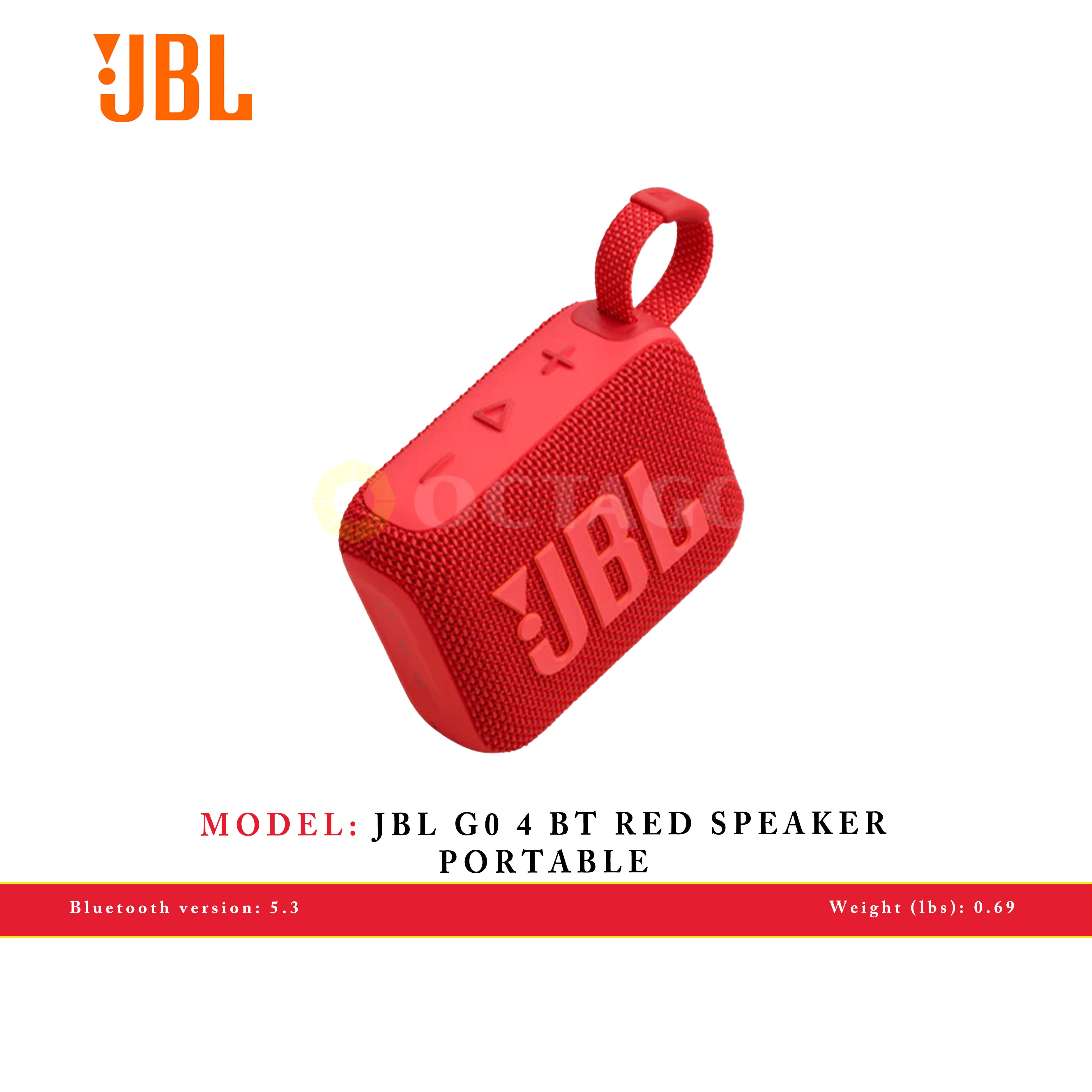 JBL G0 4 BT RED SPEAKER  PORTABLE