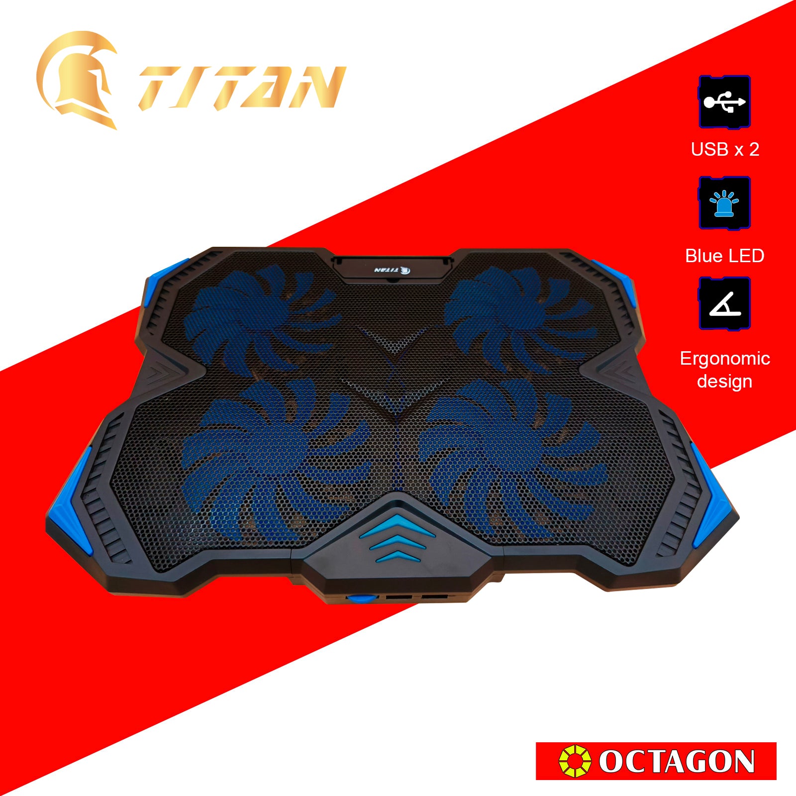 TITAN TCP97 17 NOTEBOOK COOLER BLUE LED