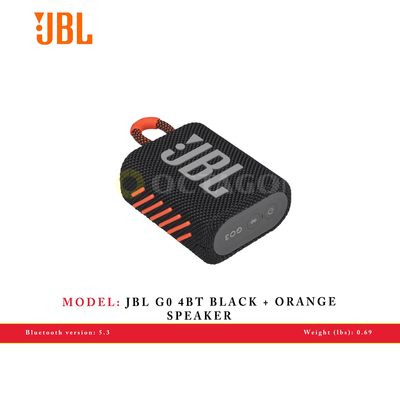 JBL G0 4BT BLACK + ORANGE SPEAKER