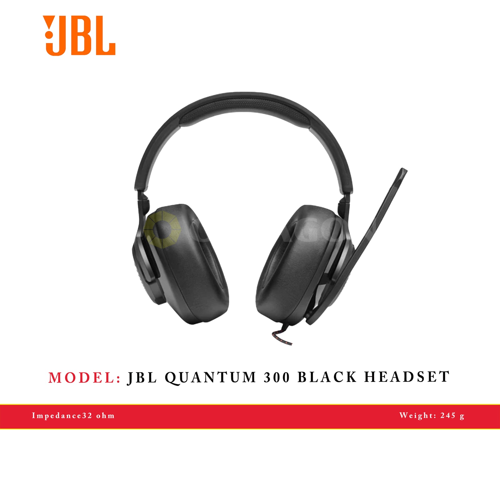 JBL QUANTUM 300 BLACK HEADSET