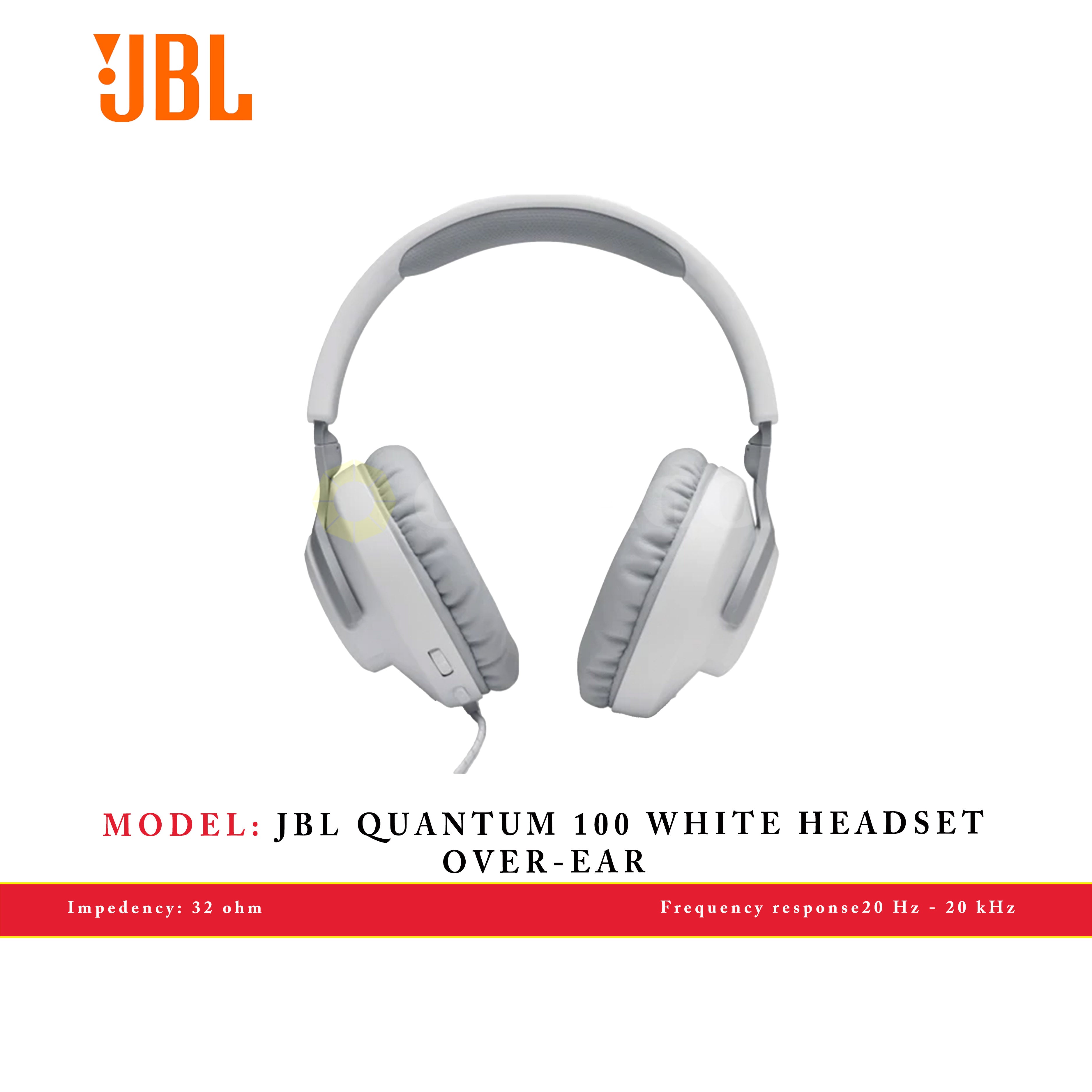 JBL QUANTUM 100 WHITE HEADSET OVER-EAR