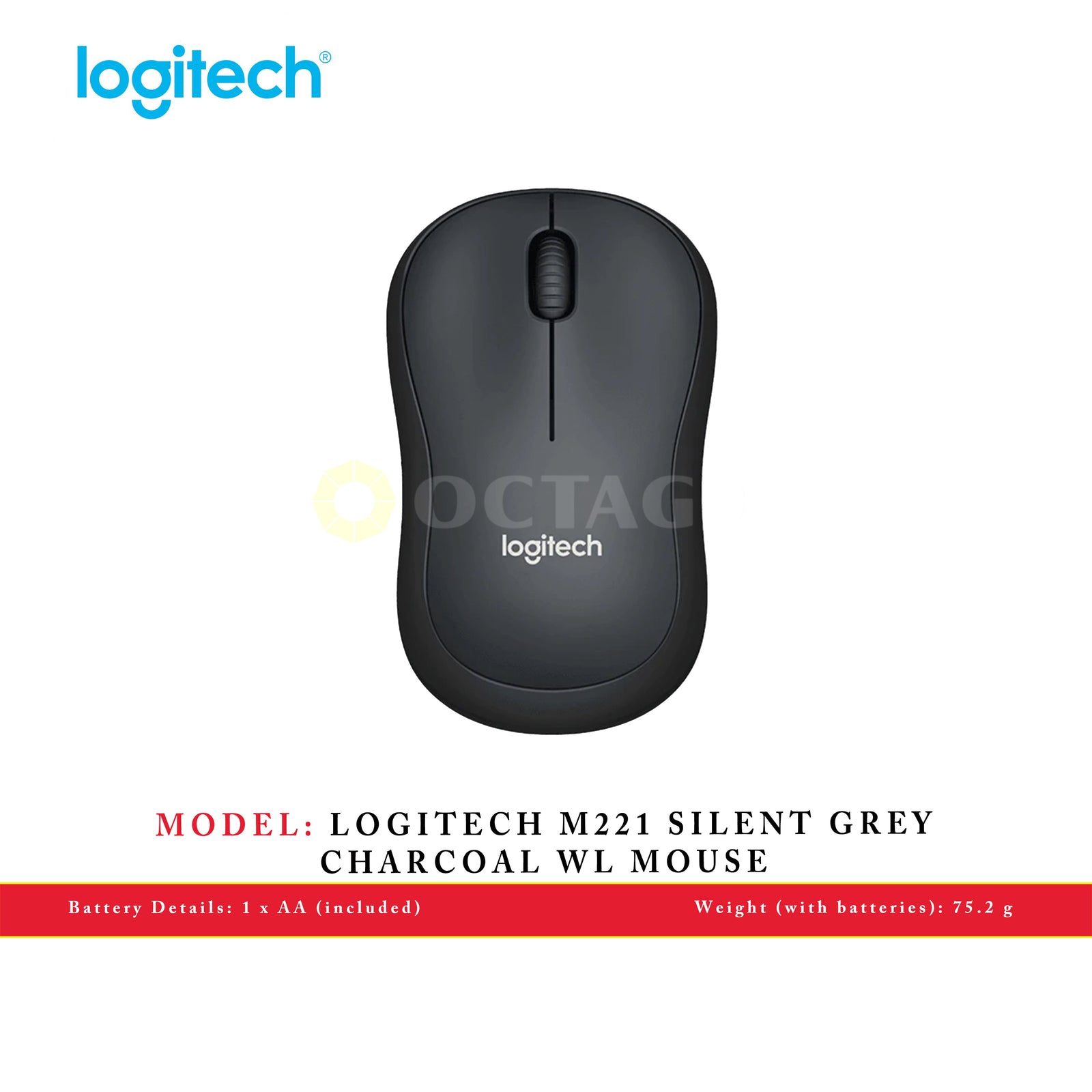 LOGITECH M221 SILENT GREY CHARCOAL WL MOUSE