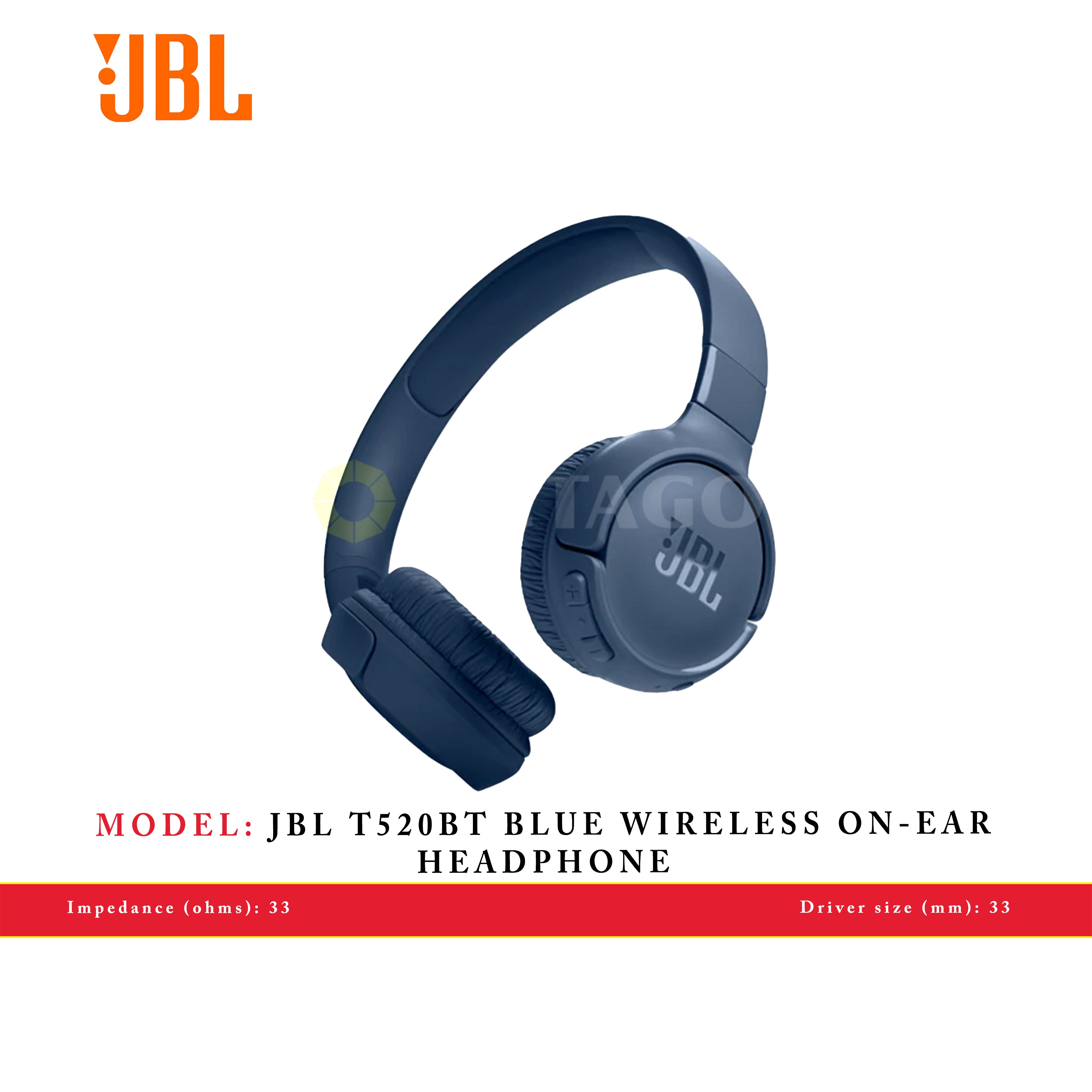 JBL T520BT BLUE WIRELESS ON-EAR HEADPHONE