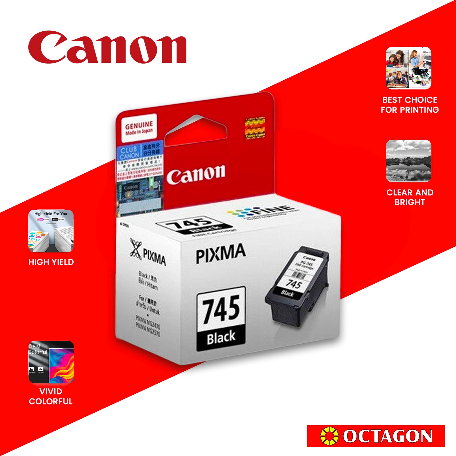 CANON PG-745 BLACK CARTRIDGE