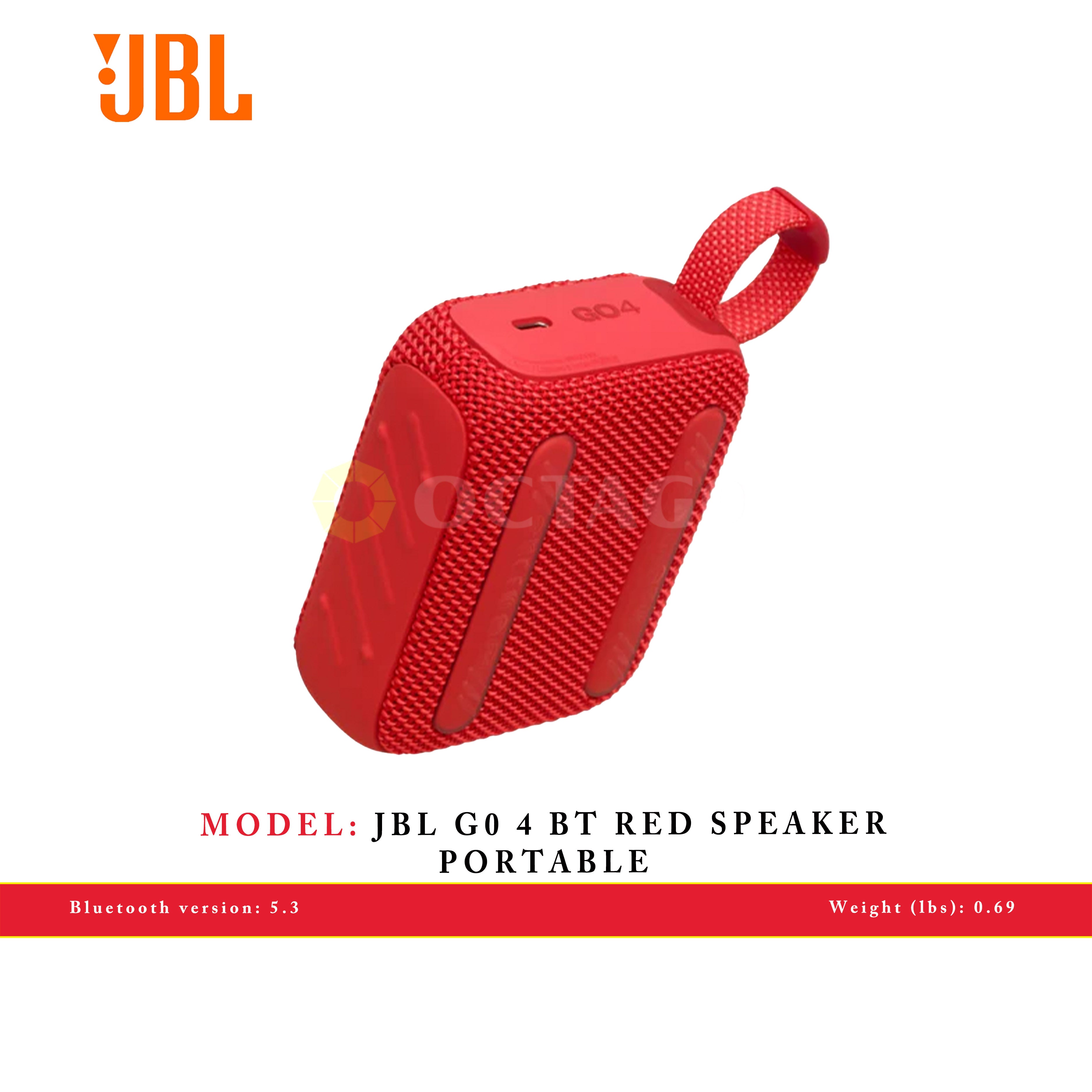 JBL G0 4 BT RED SPEAKER  PORTABLE