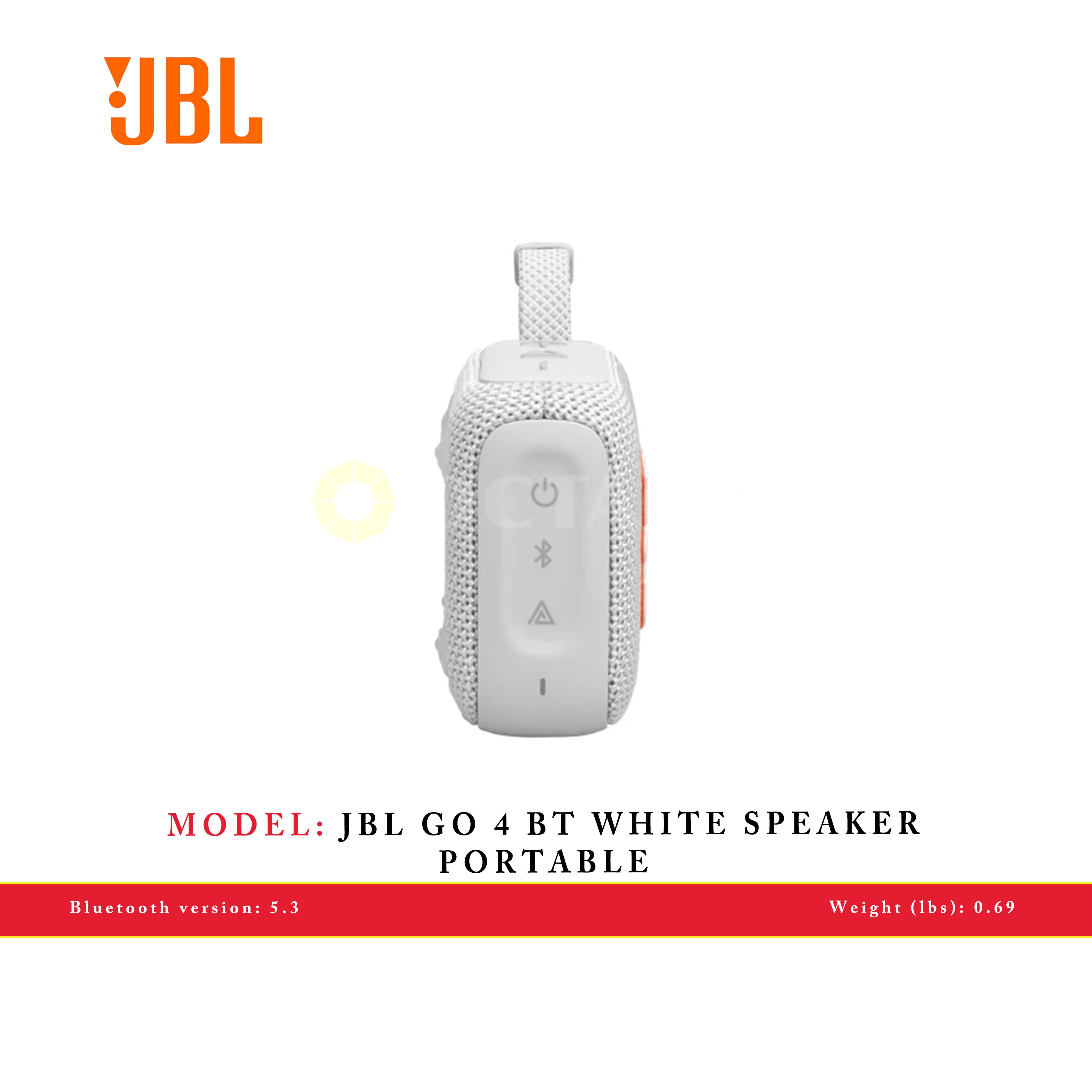 JBL GO 4 BT WHITE SPEAKER PORTABLE