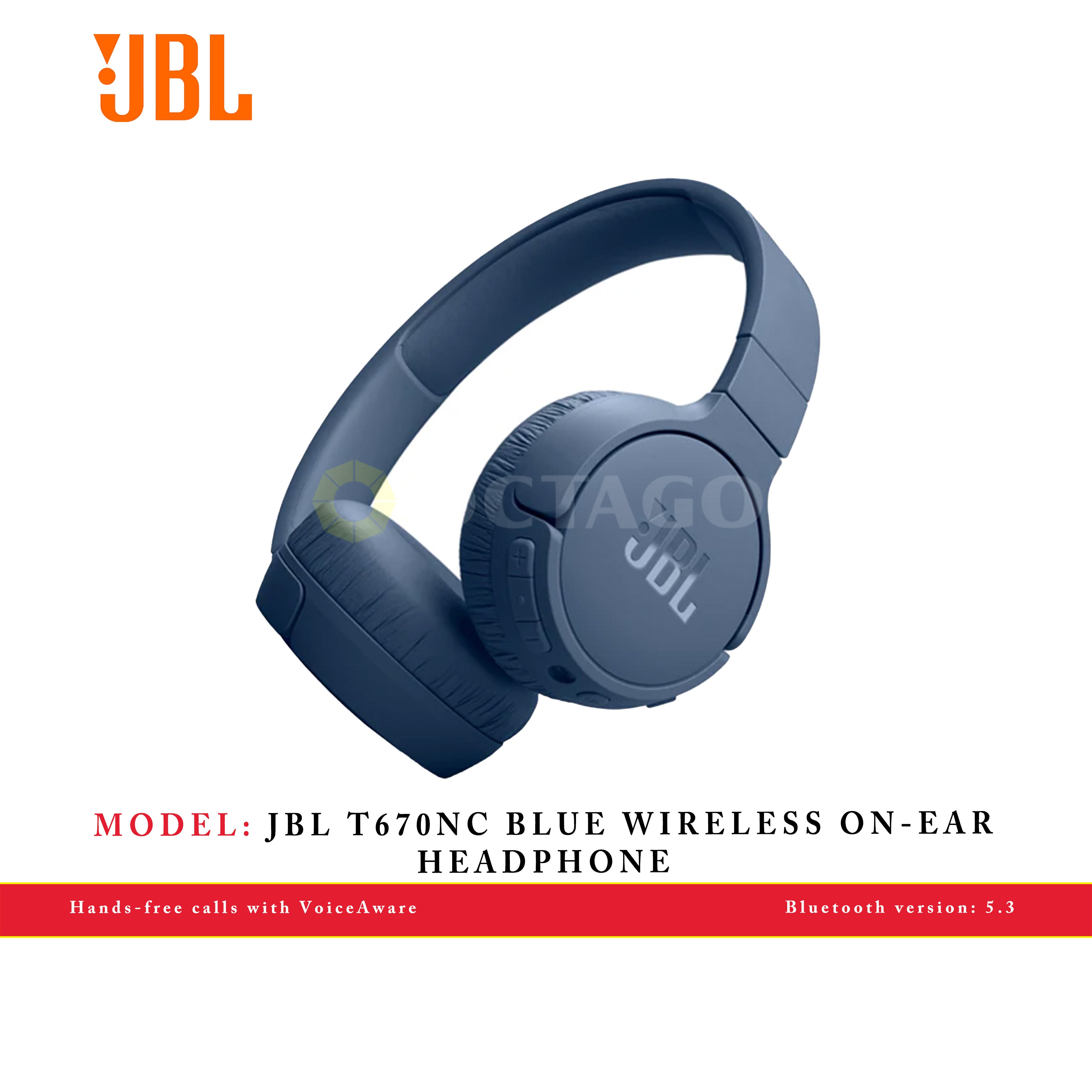 JBL T670NC BLUE WIRELESS ON-EAR HEADPHONE