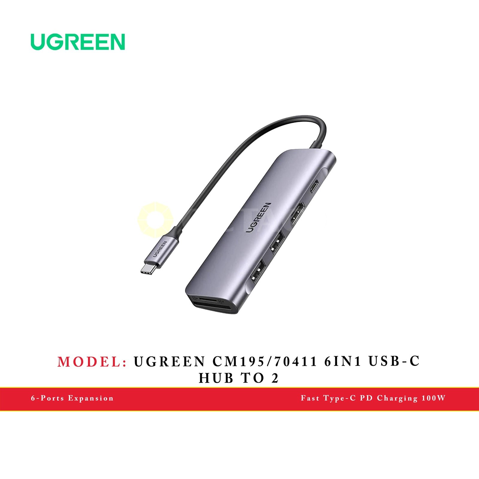 UGREEN CM195/70411 6IN1 USB-C HUB