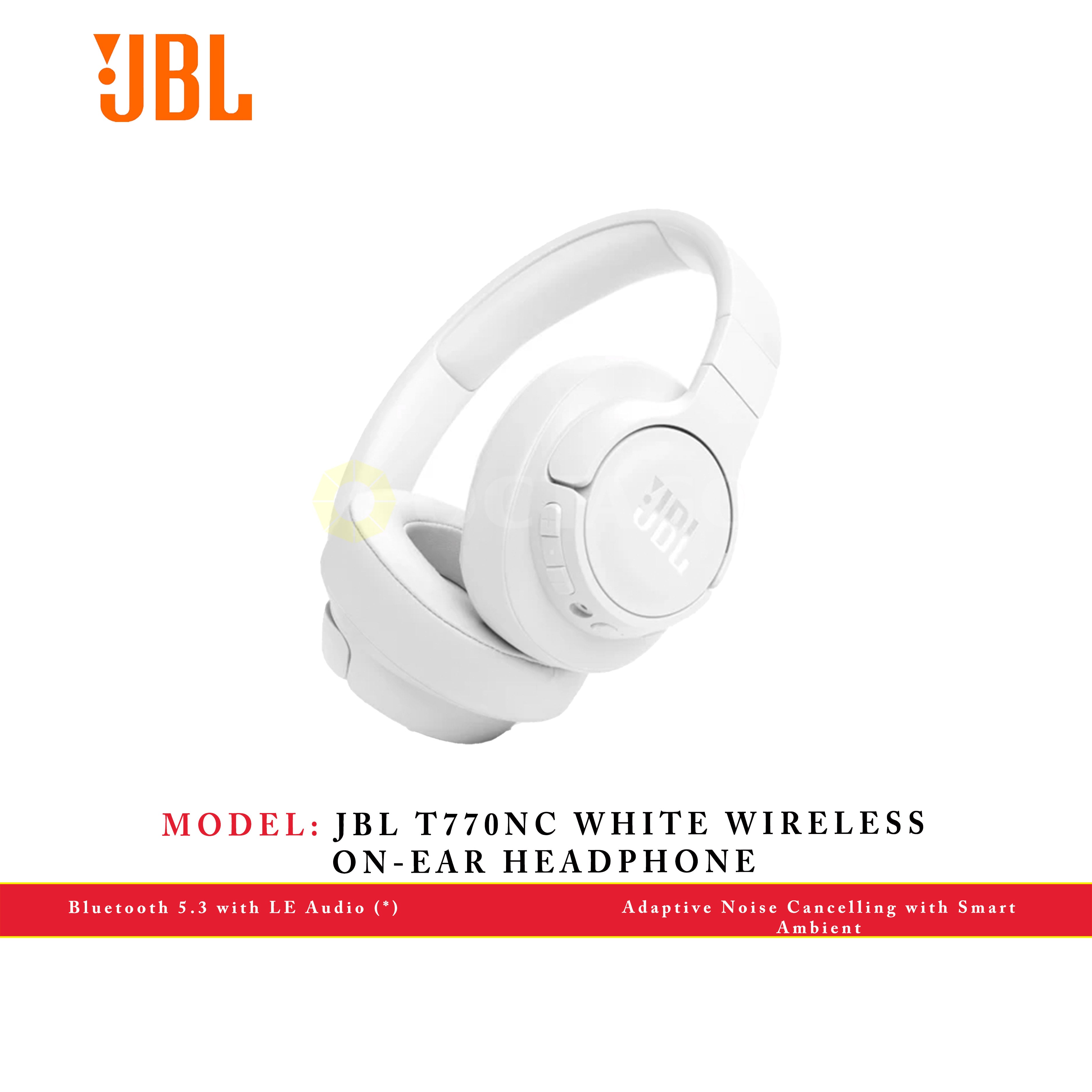 JBL T770NC WHITE WIRELESS ON-EAR HEADPHONE