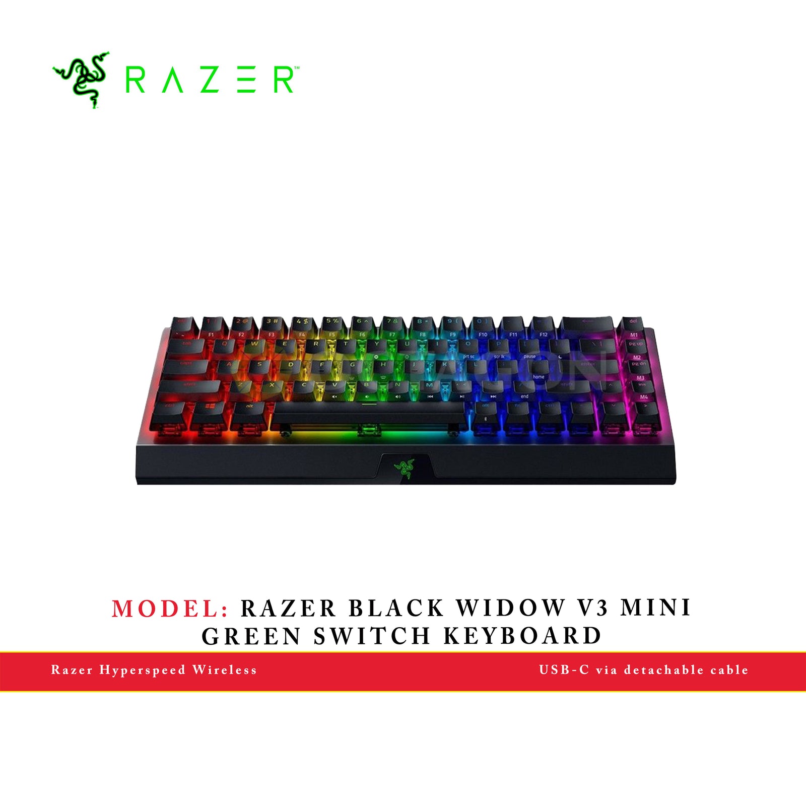 RAZER BLACK WIDOW V3 MINI GREEN SWITCH KEYBOARD