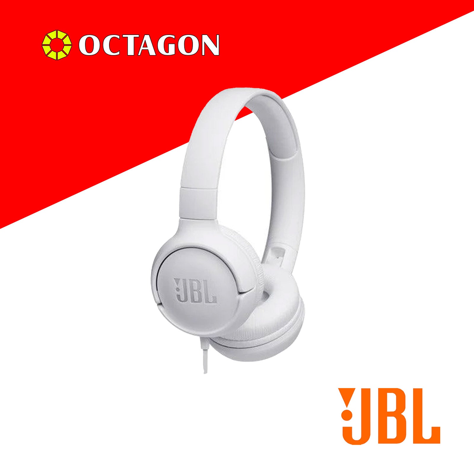 JBL T500 WHITE WIRED ON EAR HEADPHONE