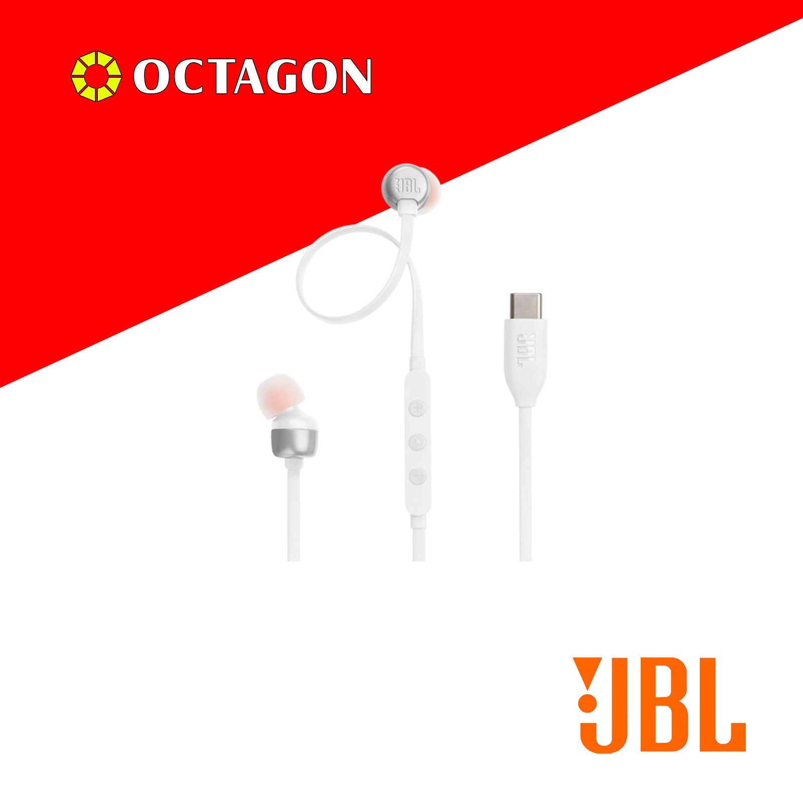 JBL T310C WHITE WIRED EARPHONES WITH MIC