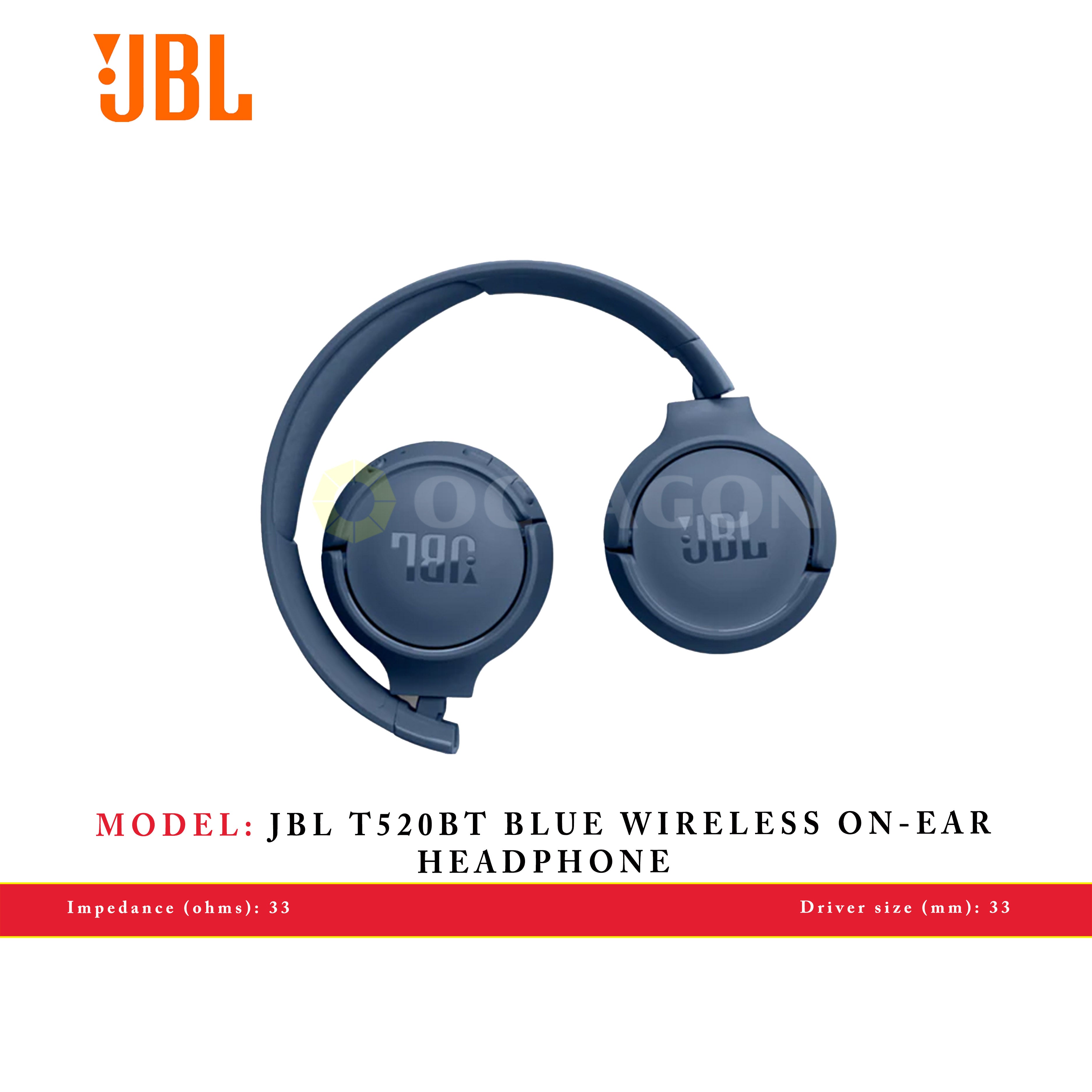 JBL T520BT BLUE WIRELESS ON-EAR HEADPHONE