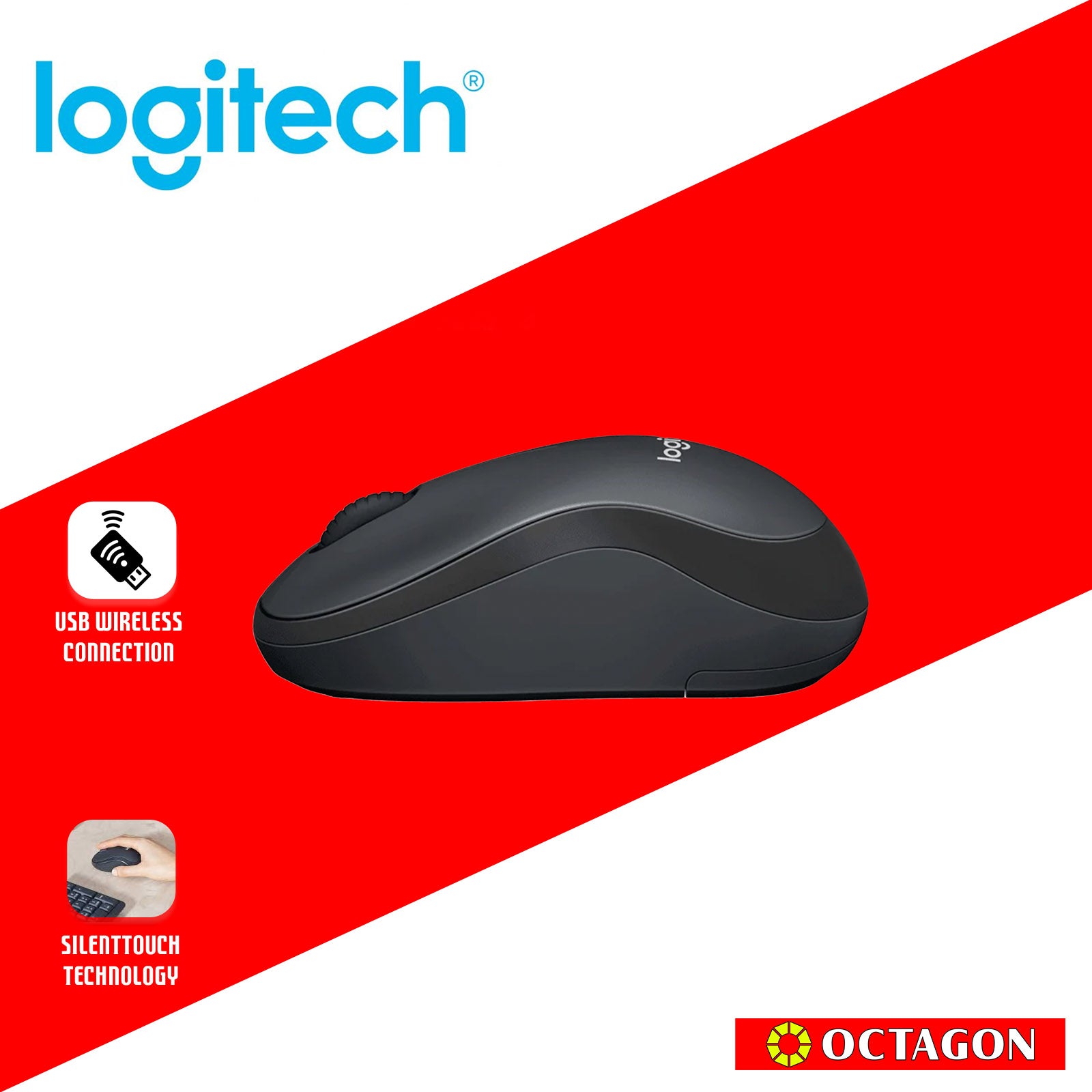 LOGITECH M221 SILENT GREY CHARCOAL WL MOUSE