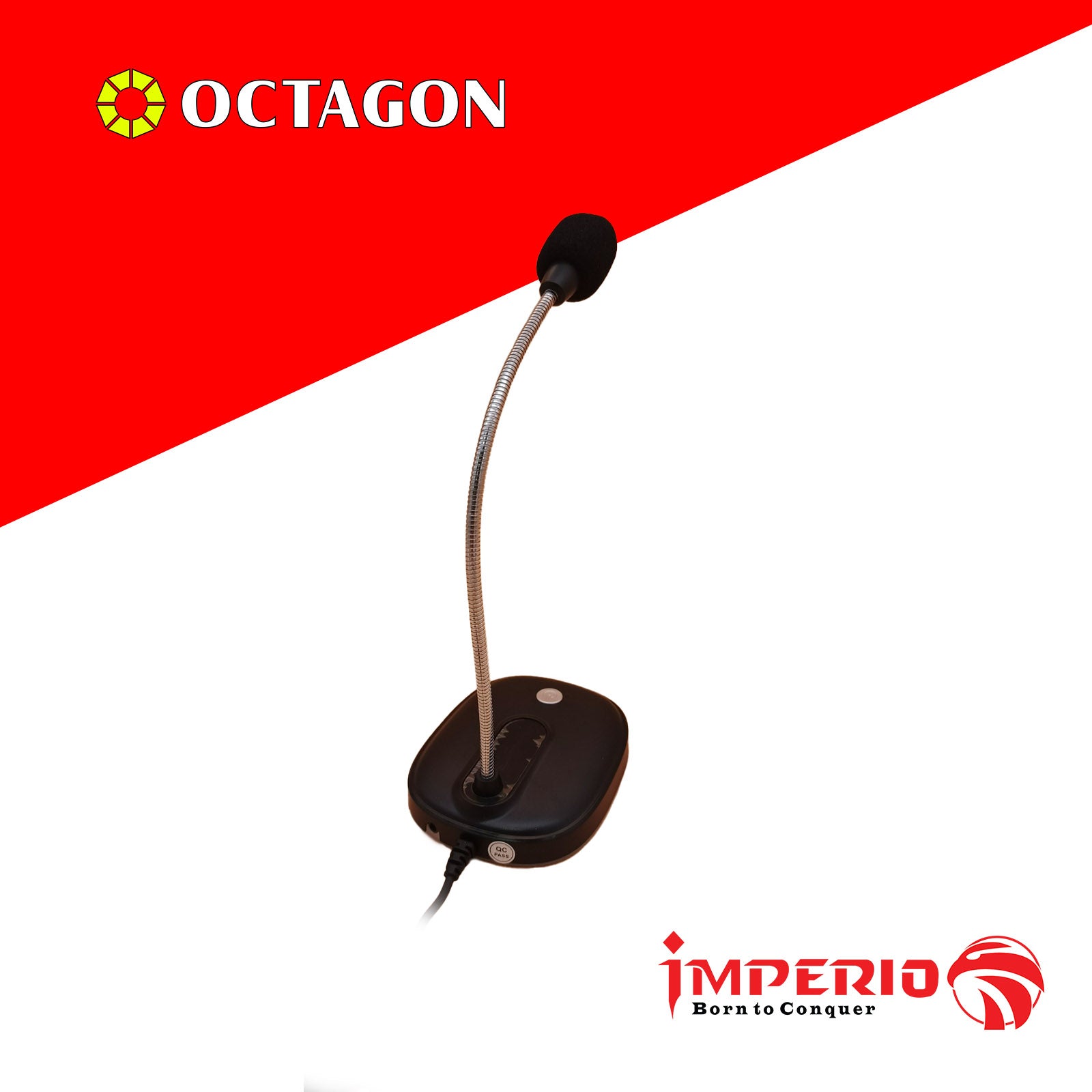 IMPERIO ICM-001U USB MICROPHONE RGB LIGHT GAMING WITH MUTE BUTTON/ VOLUME SWITCH/ AUDIO JACK PORT