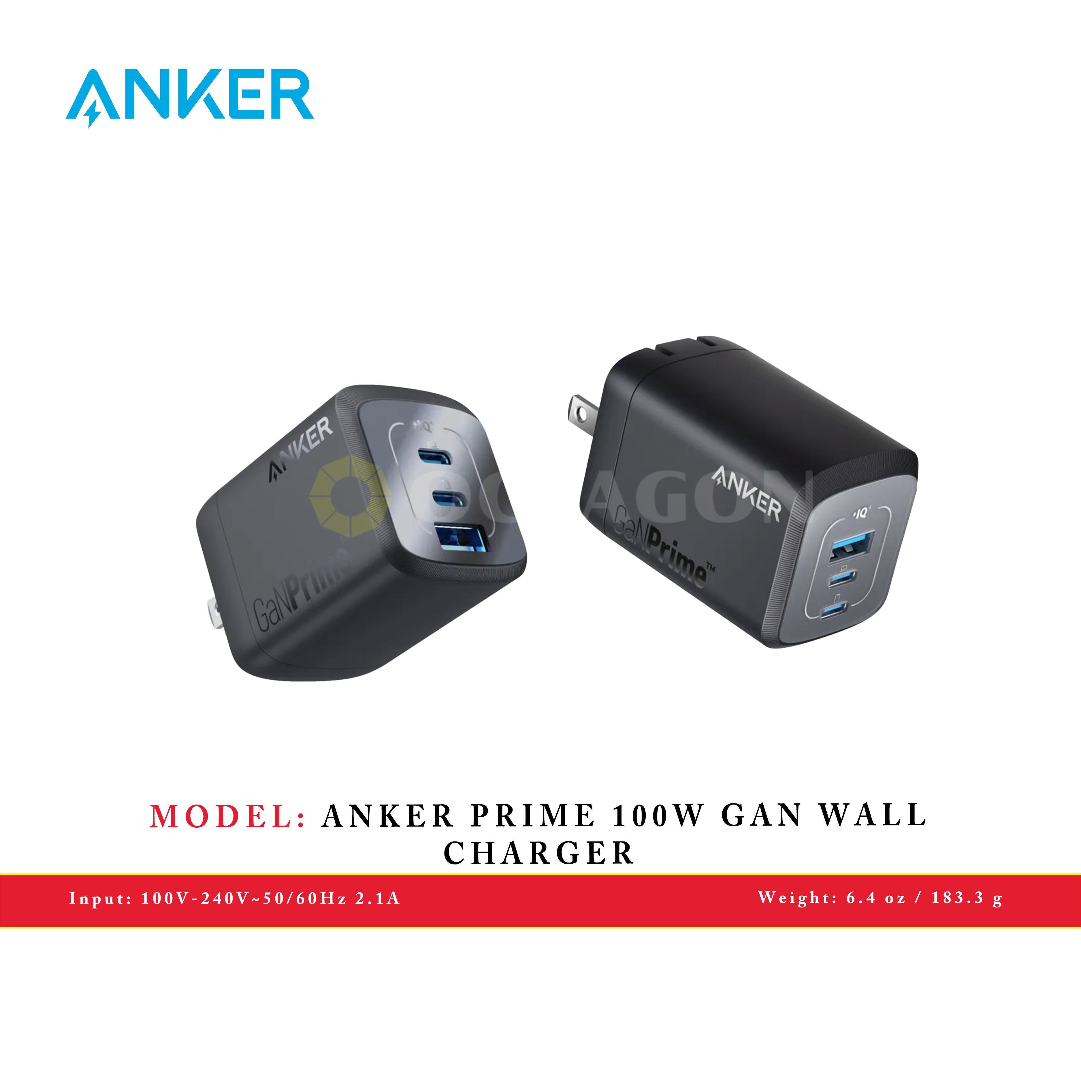 ANKER PRIME 100W GAN WALL CHARGER