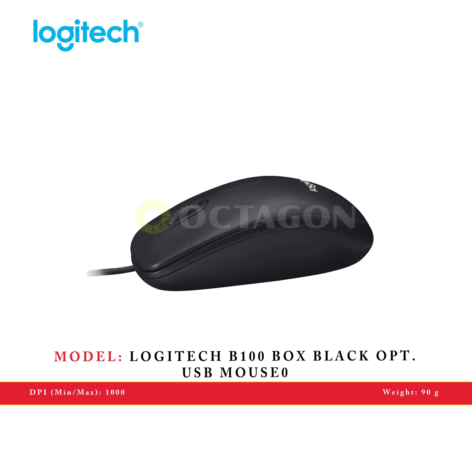 LOGITECH B100 BOX BLACK OPT. USB MOUSE