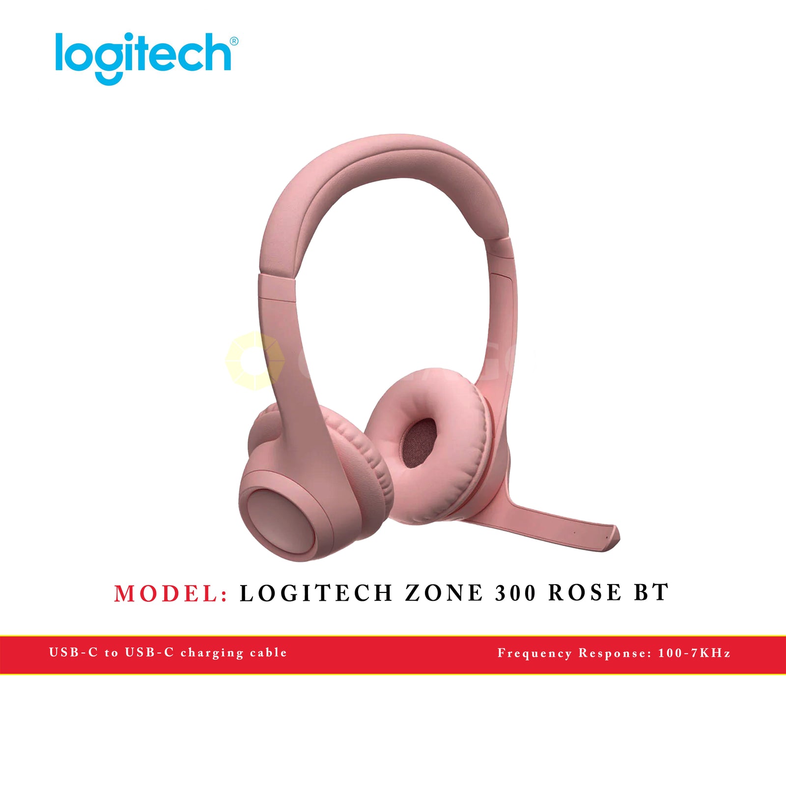 LOGITECH ZONE 300 ROSE BT WIRELESS HEADSET WITH NOISE CANCELLING MIC