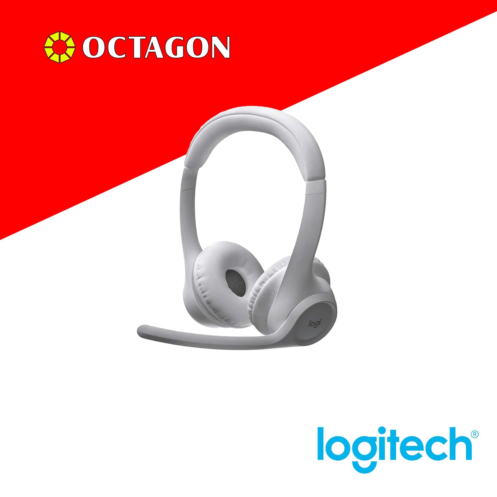 LOGITECH ZONE 300 WHITE BT WIRELESS HEADSET WITH NOISE CANCELLING MIC