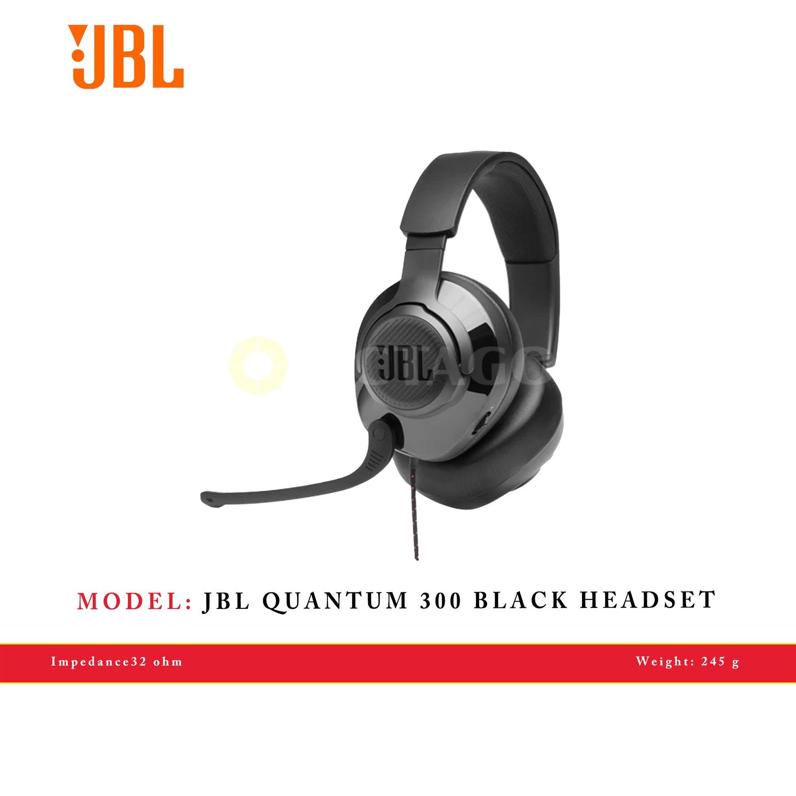 JBL QUANTUM 300 BLACK HEADSET