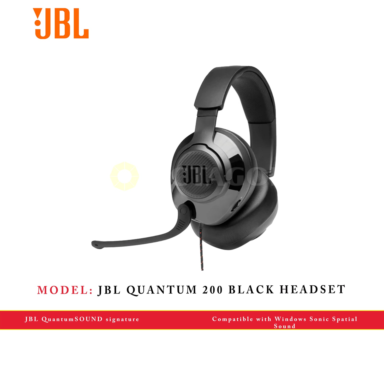 JBL QUANTUM 200 BLACK HEADSET