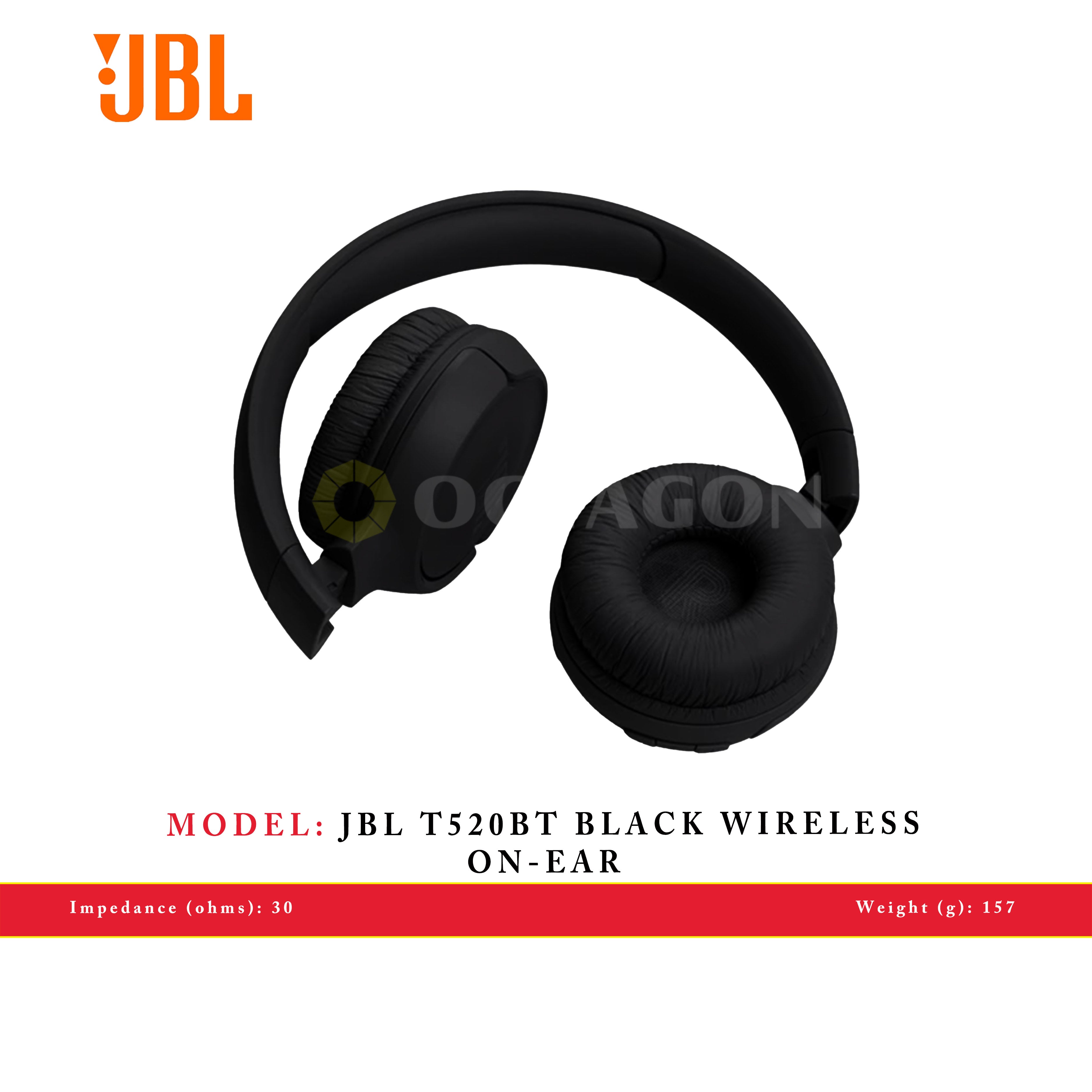 JBL T520BT BLACK WIRELESS ON-EAR