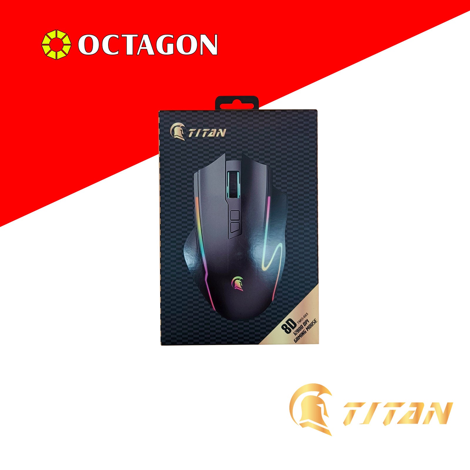 TITAN TMO-665 8D USB GAMING LED MOUSE 4800DPI / SOFTWARE 12800DPI BLACK