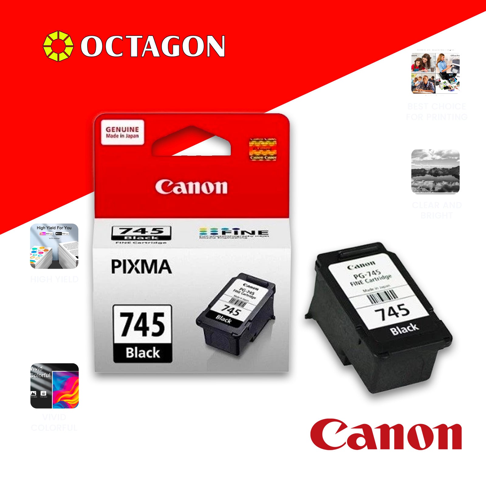 CANON PG-745 BLACK CARTRIDGE