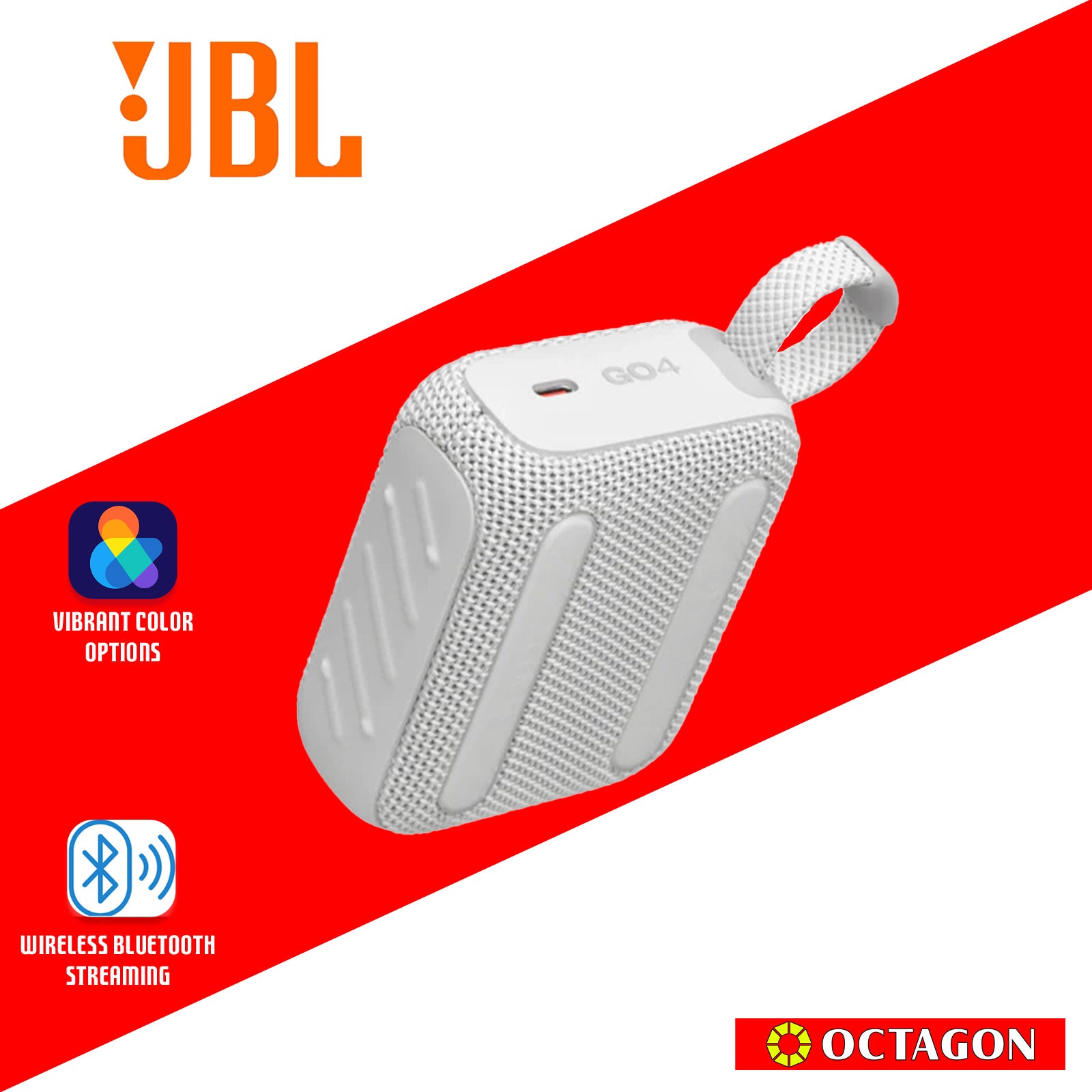 JBL GO 4 BT WHITE SPEAKER PORTABLE