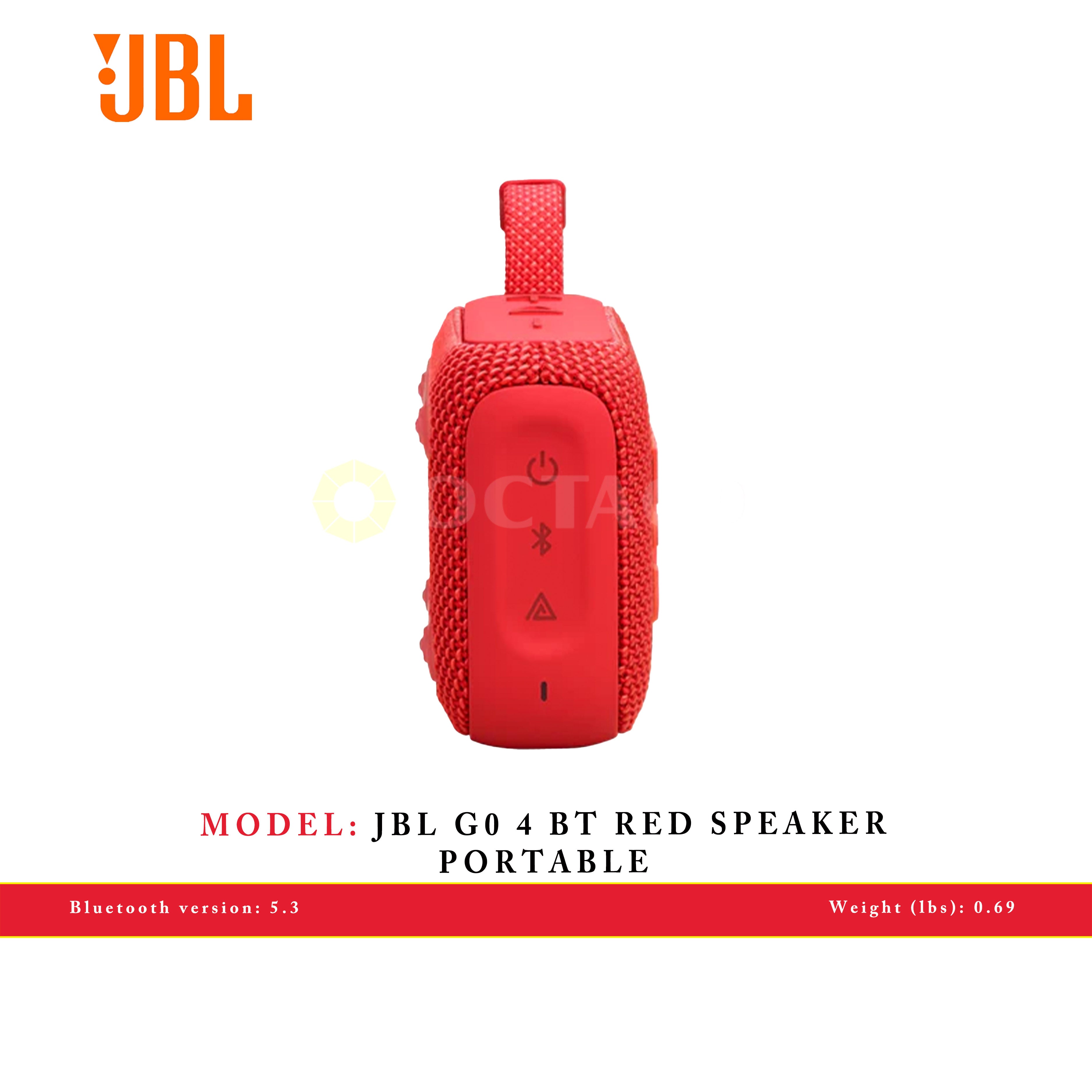 JBL G0 4 BT RED SPEAKER  PORTABLE