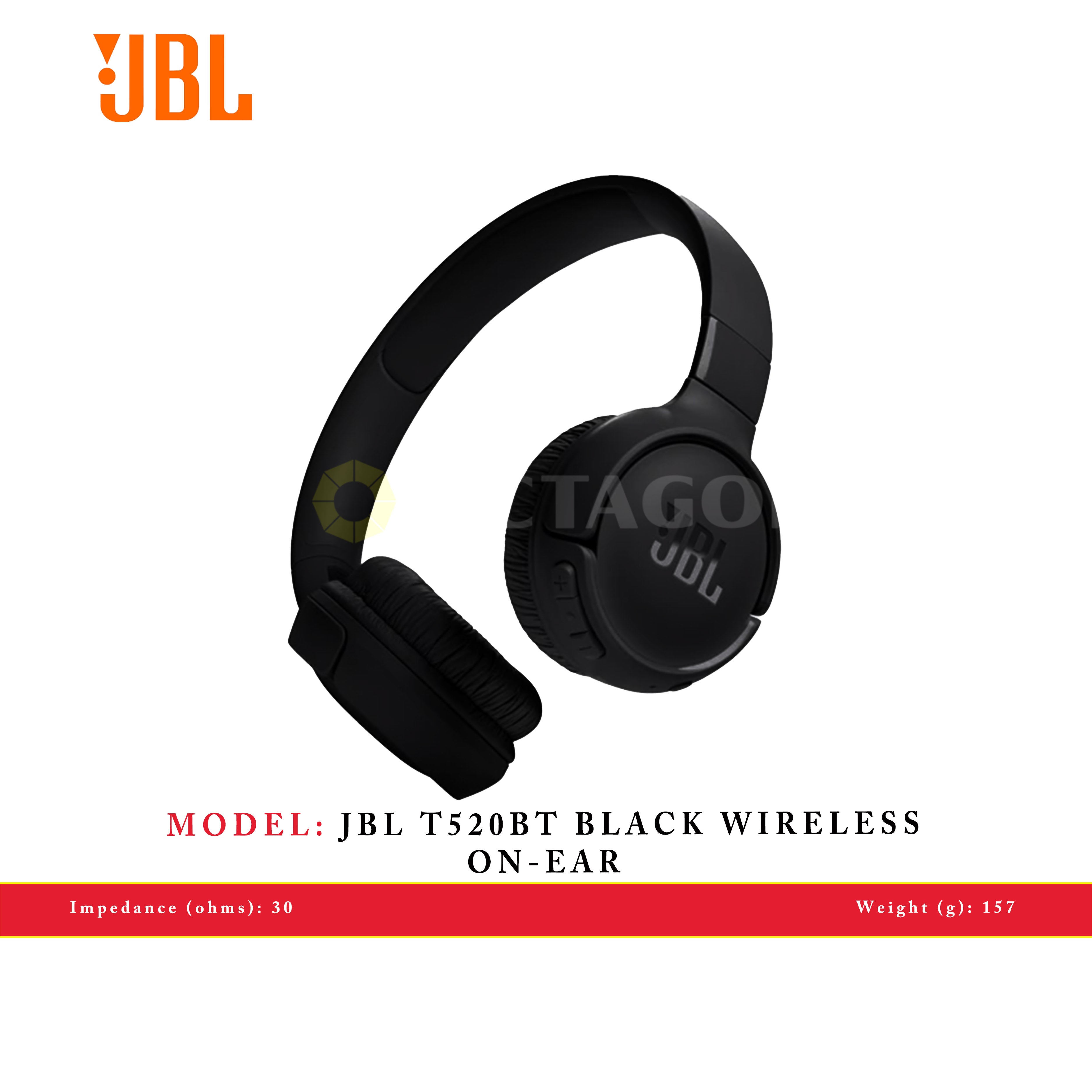 JBL T520BT BLACK WIRELESS ON-EAR